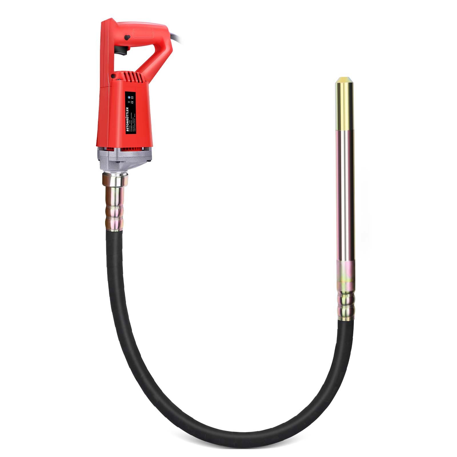 XERSEK Betonmischer 1550W Betonrüttler Innenrüttler 5500RPM Elektrisch Beton Rüttelflasche, mit 1.5m Betonverdichter, 35 mm Vibrationsflasche