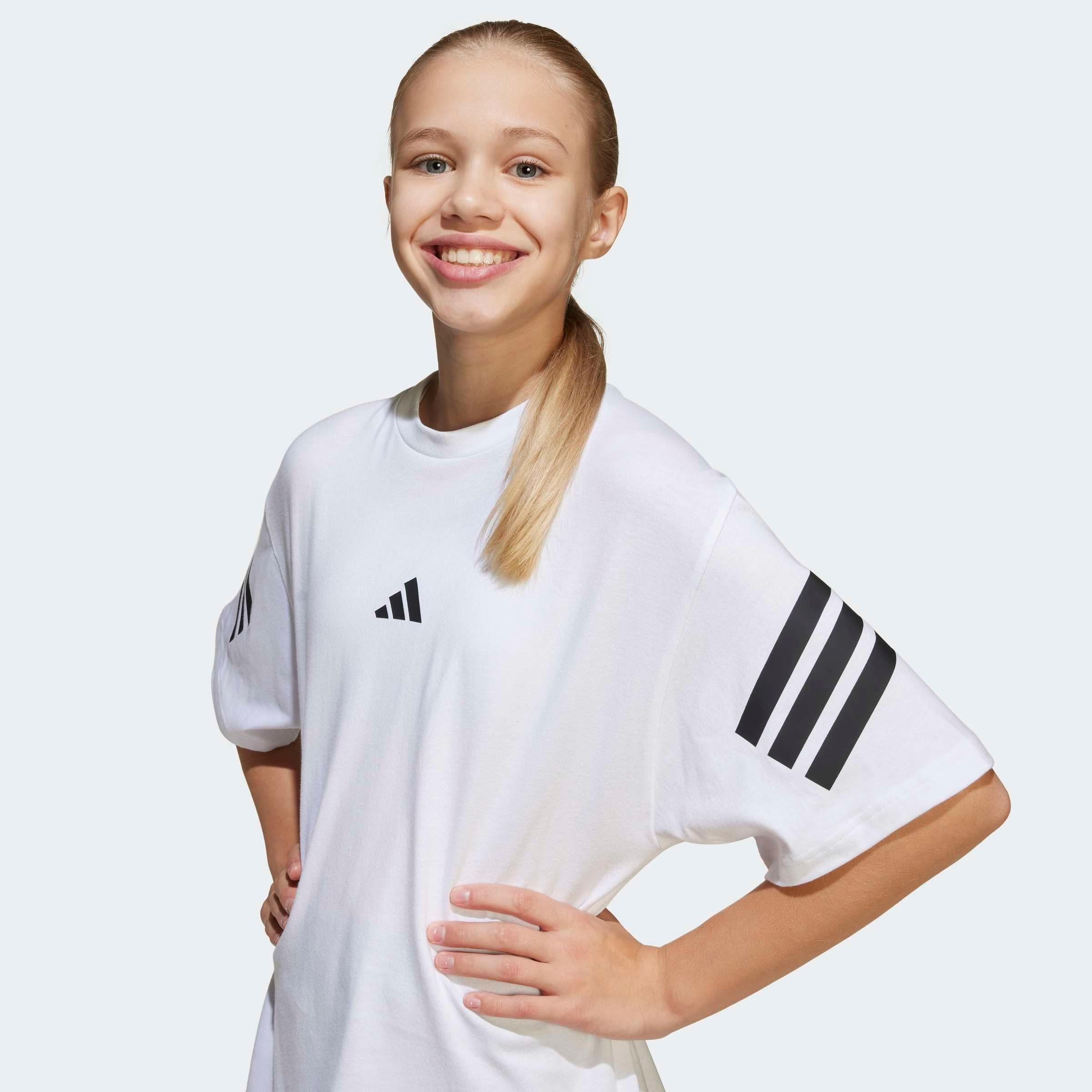 adidas Sportswear T-Shirt FUTURE ICONS 3-STREIFEN KIDS lockerer Schnitt, sportlicher Stil, Rundhalsausschnitt
