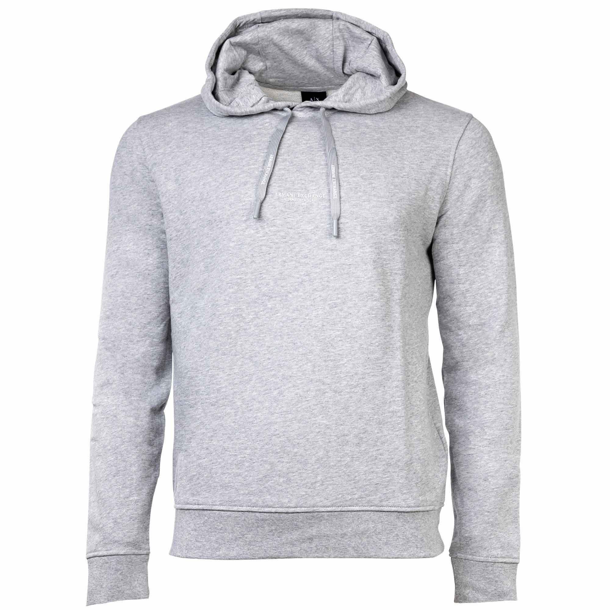 ARMANI EXCHANGE Sweatshirt Herren Sweatshirt - Hoodie, Logo, Kapuze, uni Grau meliert