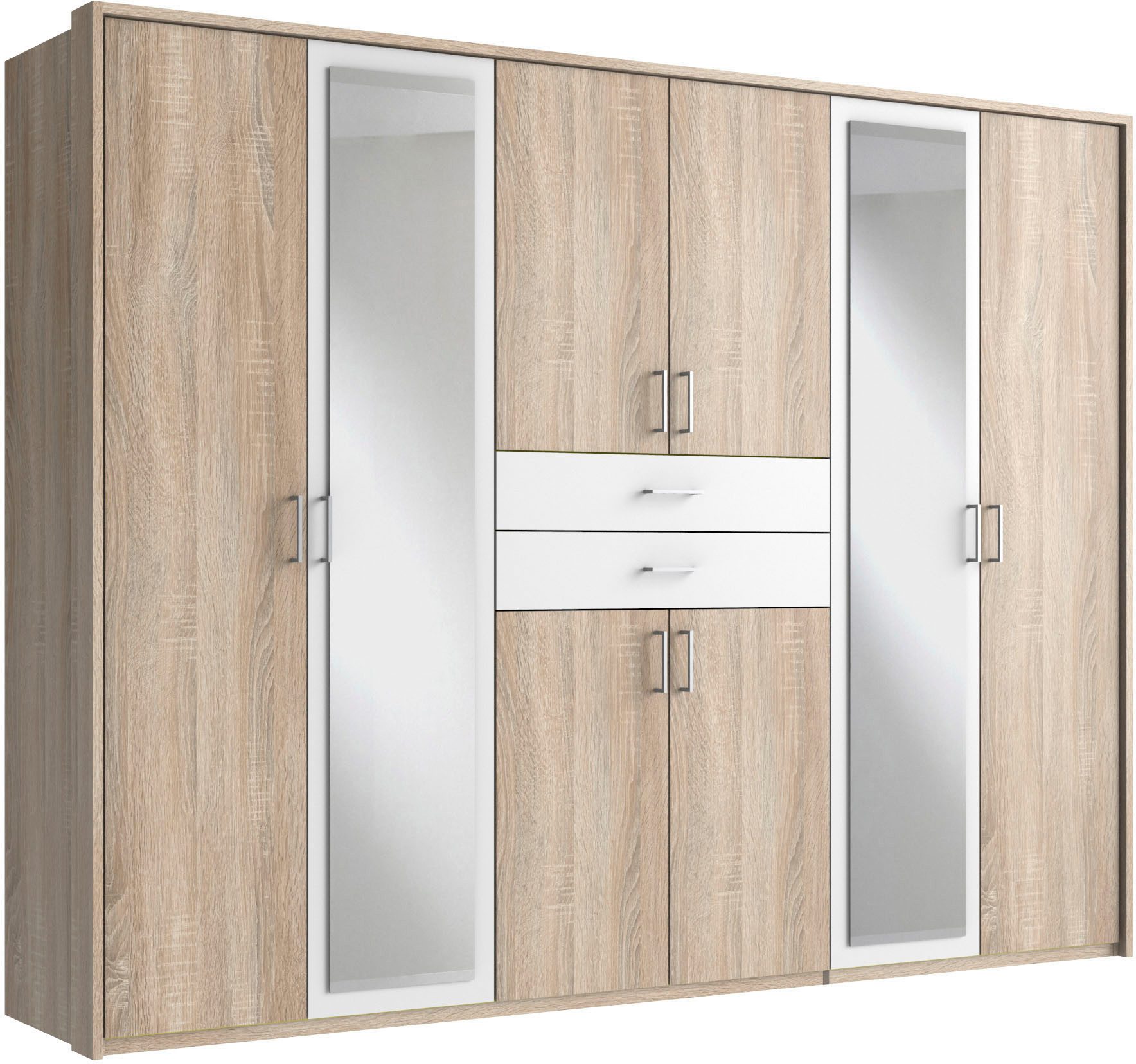 Wimex Kleiderschrank Diver Drehtürenschrank mit Spiegel, in der Breite 270cm Bestseller Schlafzimmerschrank wahlweise 3 Innenausstattungen