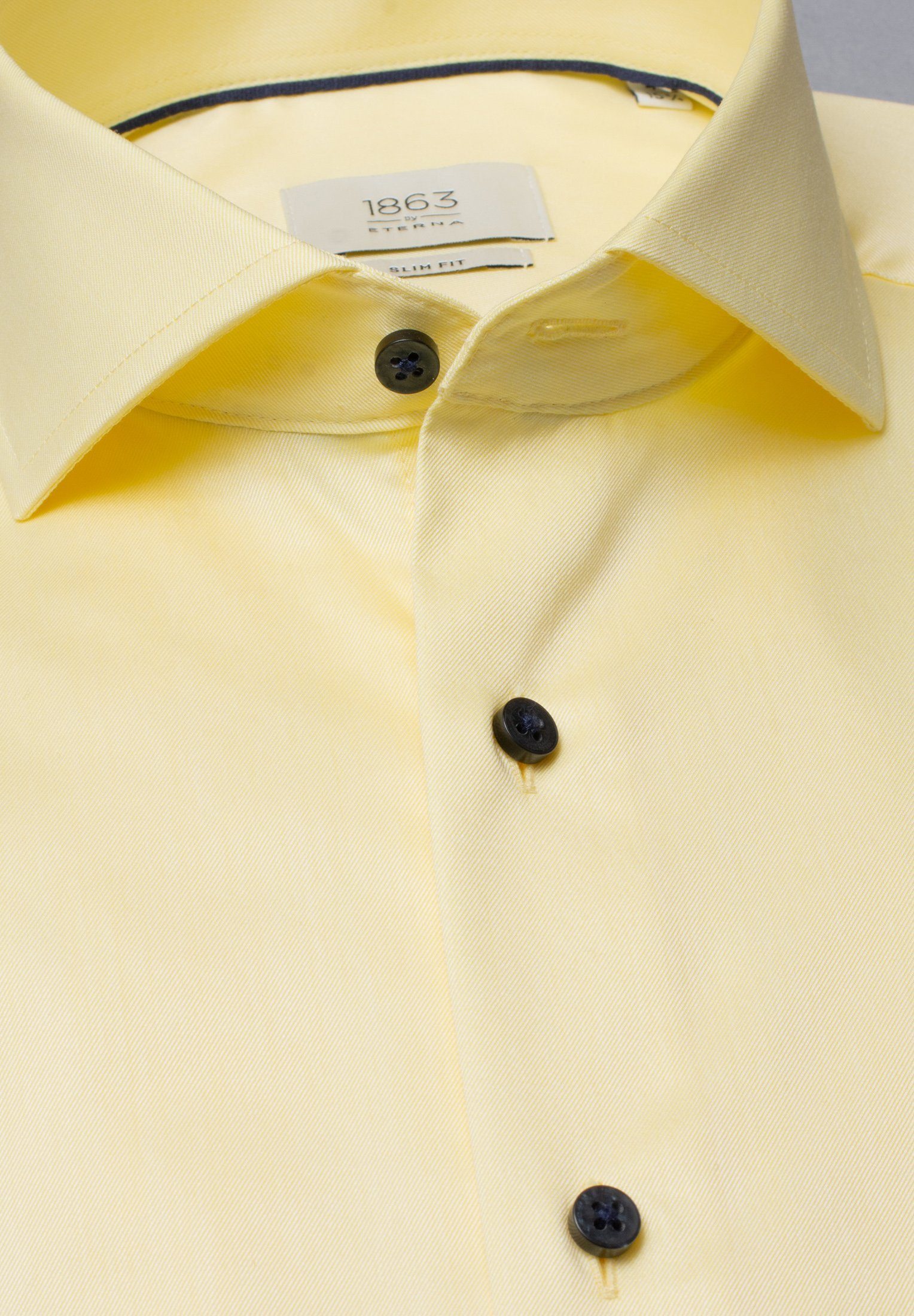 Langarmhemd Eterna Shirt Gelb Luxury Twill Langarm