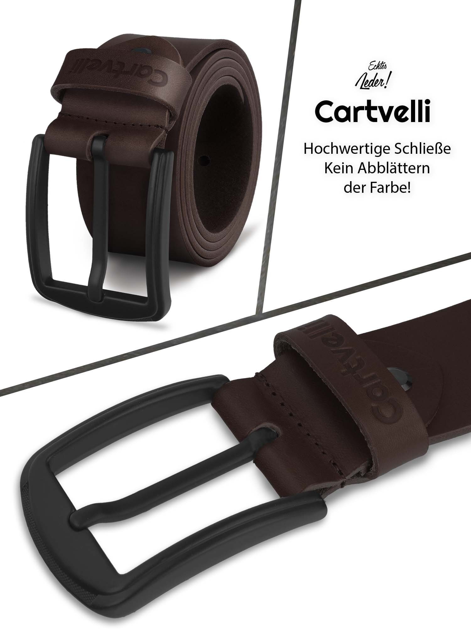 Cartvelli Ledergürtel Cartvelli Ledergürtel Herren Made in Germany 40mm inkl. Geschenkbox Schwarze Dornschließe, Pflanzlich gegerbt, Made In Germany, Geschenkbo – Bild 3 von 5