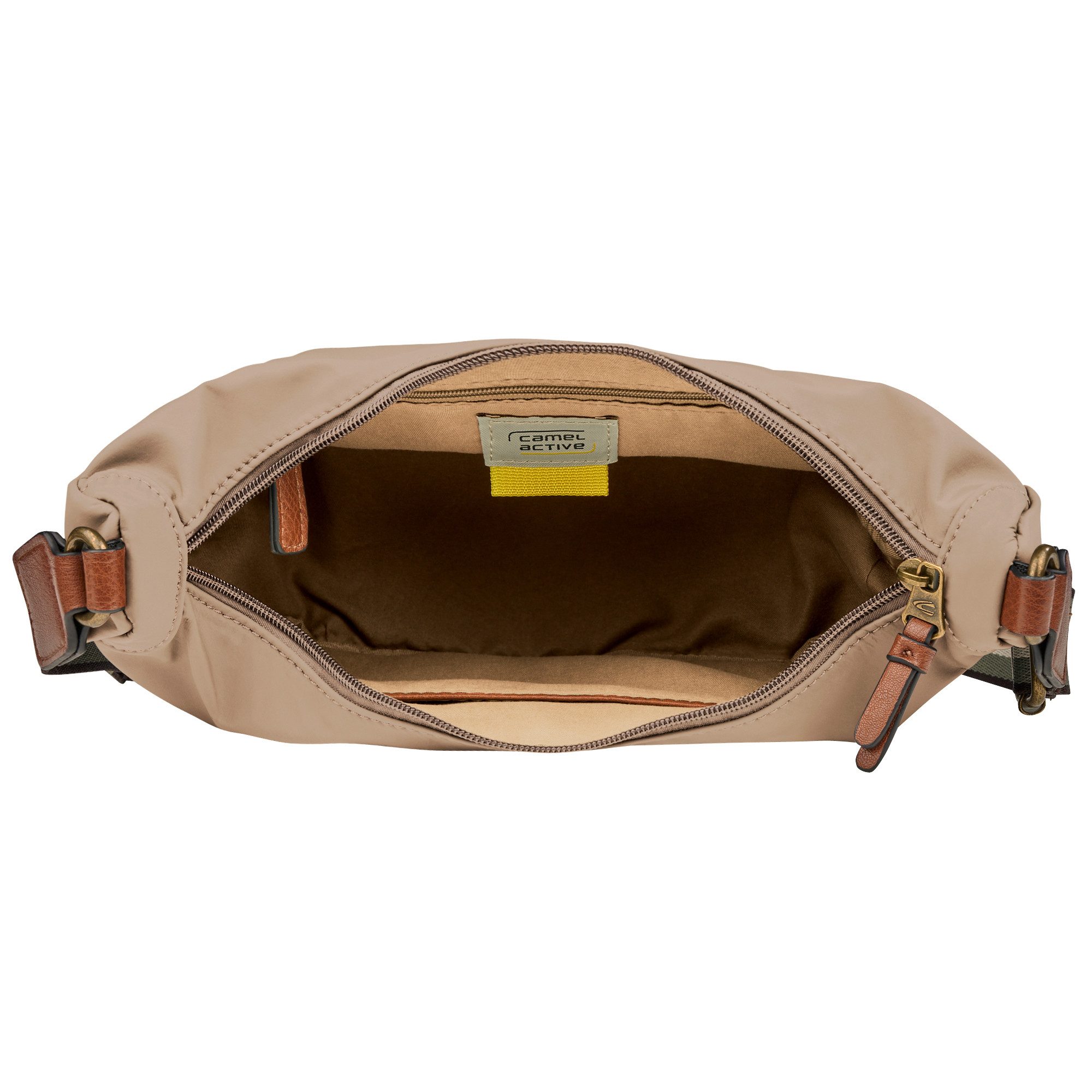 camel active Handtasche Bari, aus hochwertigem matten Nylon mit gestreiftem Gewebeband