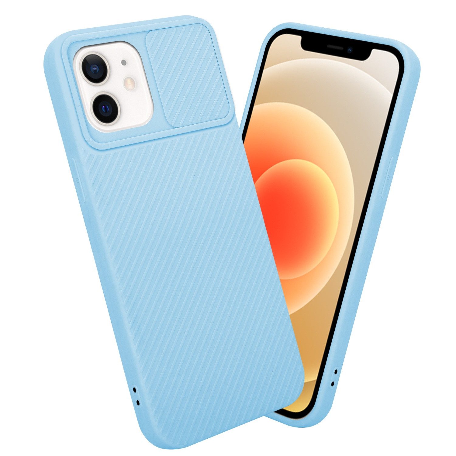 Cadorabo Handyhülle für iPhone 12 Hülle Apple iPhone 12, Schutzhülle - TPU Silikon Hülle - mit Kameraschutz