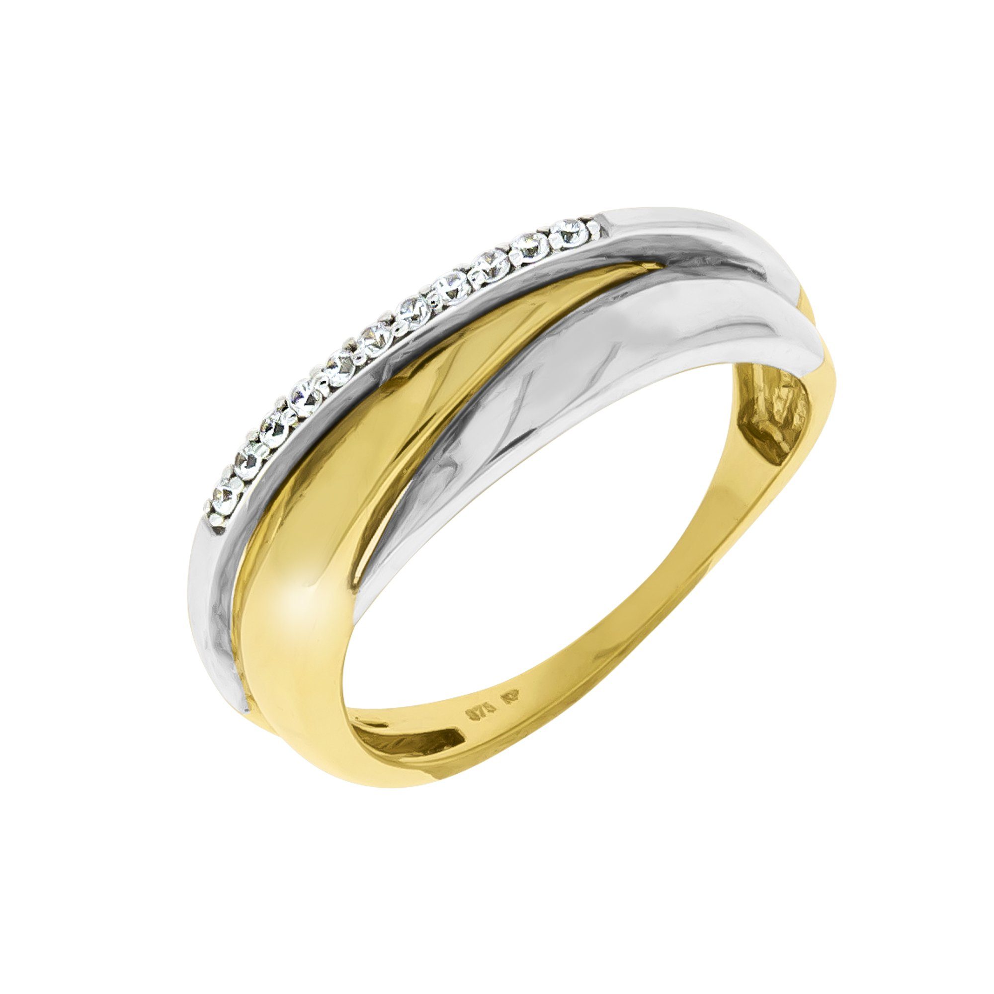 CELESTA Fingerring 375/- Gelbgold/Weißgold Zirkonia