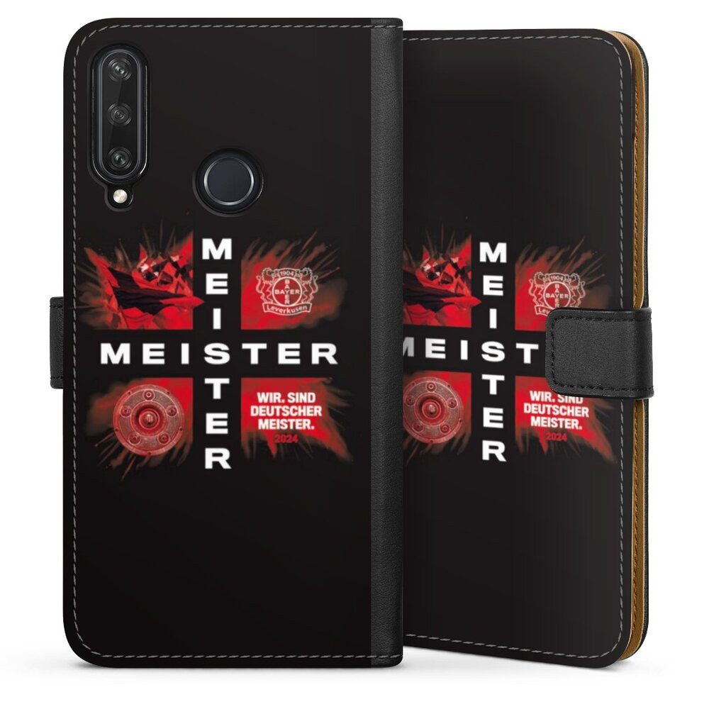 DeinDesign Handyhülle Bayer 04 Leverkusen Meister Offizielles Lizenzprodukt, Huawei Y6p Hülle Handy Flip Case Wallet Cover Handytasche Leder