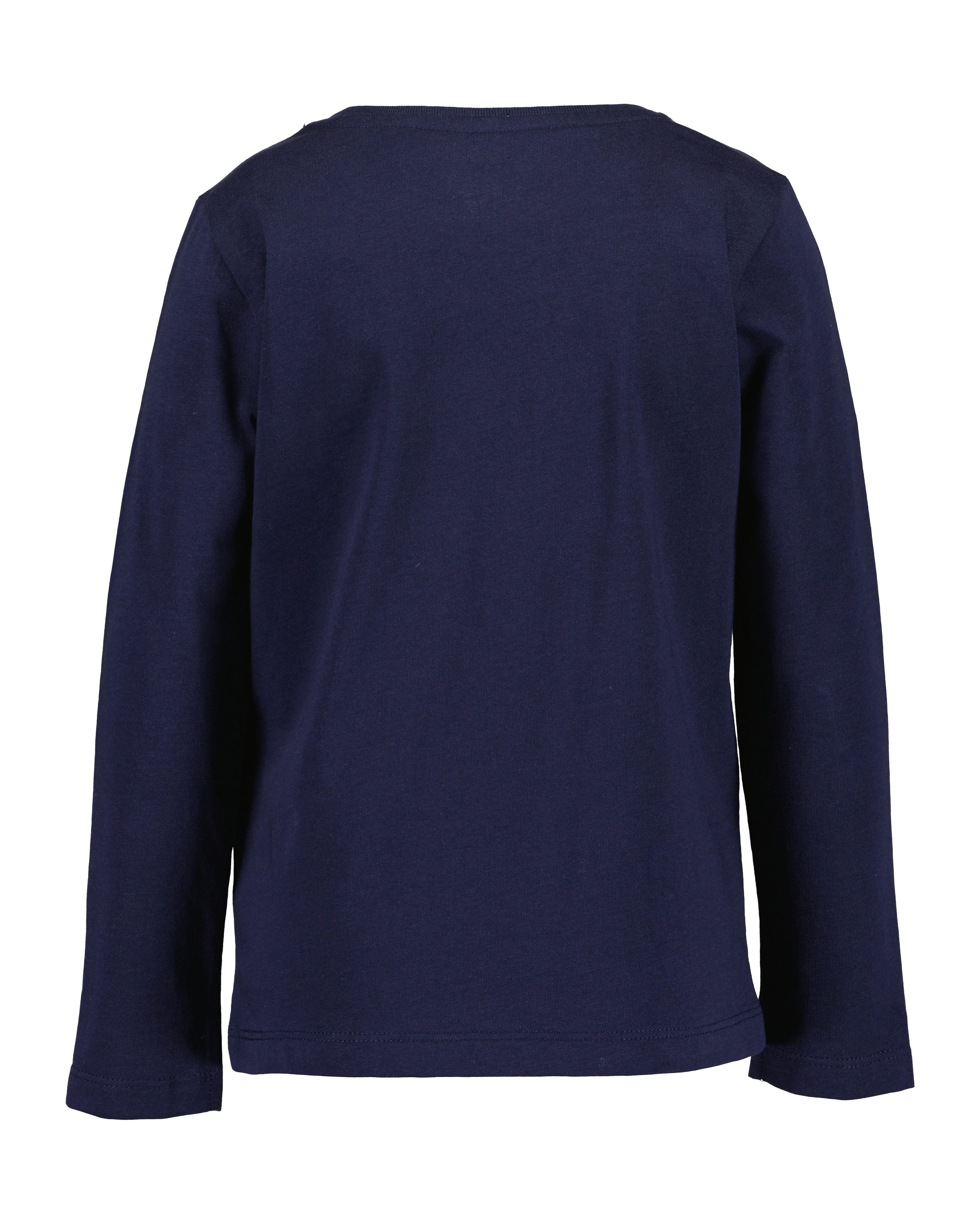 Blue Seven Langarmshirt Baumwolle, Wendepailletten, Glitzerdruck und Tüll-Applikation