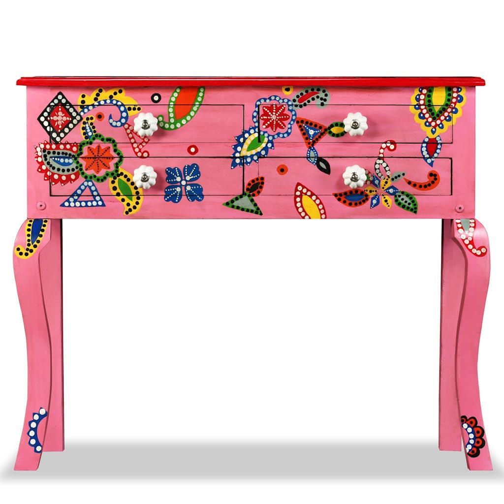 vidaXL Sideboard Konsolentisch Massivholz Rosa Handbemalt (1 St)
