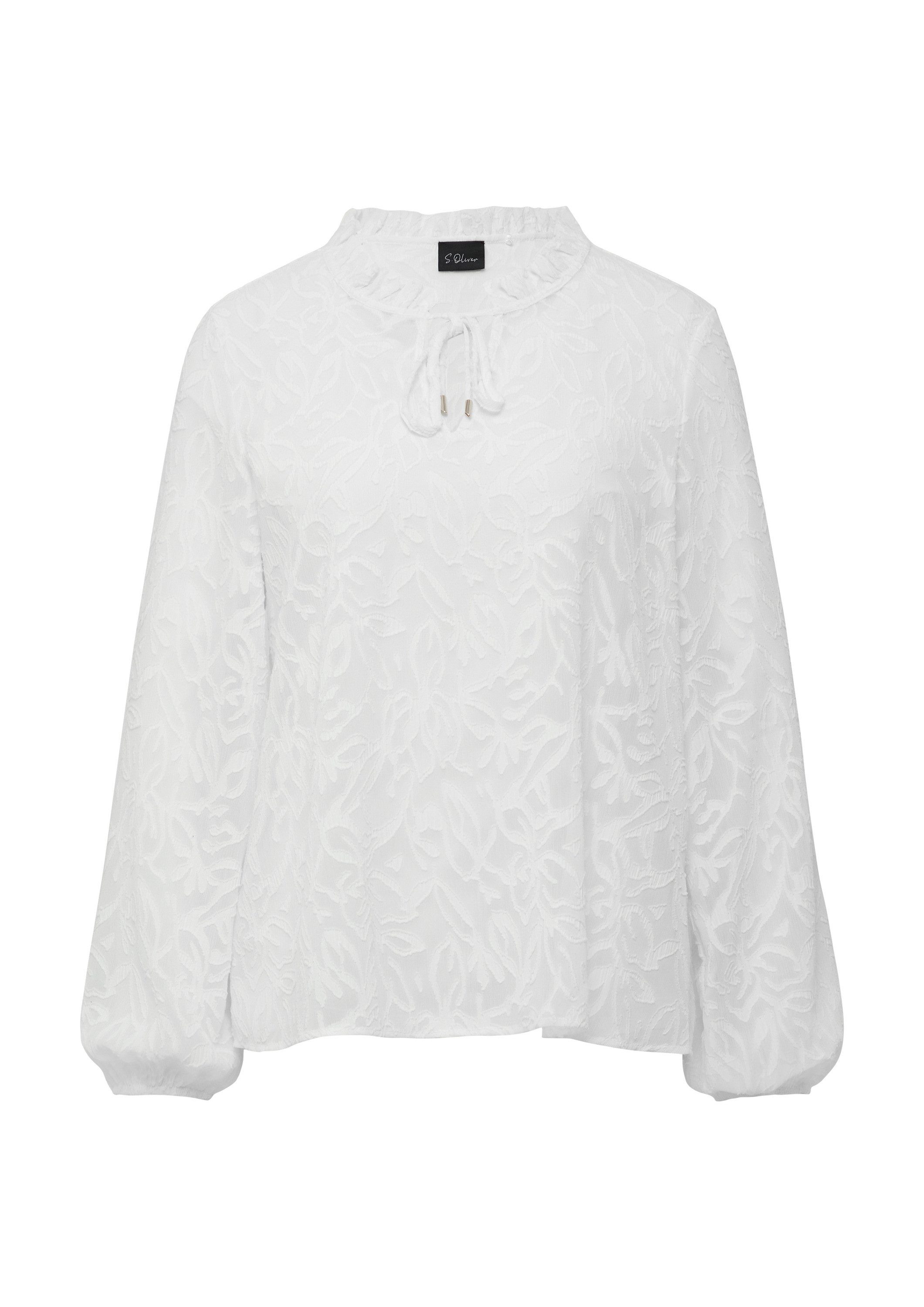 s.Oliver Langarmbluse Bluse Semitransparente Bluse mit Tunika-Ausschnitt un günstig online kaufen