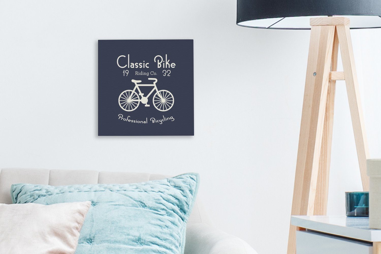 OneMillionCanvasses® Leinwandbild Jahrgang - Fahrrad für - Text, Wohnzimmer Schlafzimmer (1 Leinwand St), Bilder