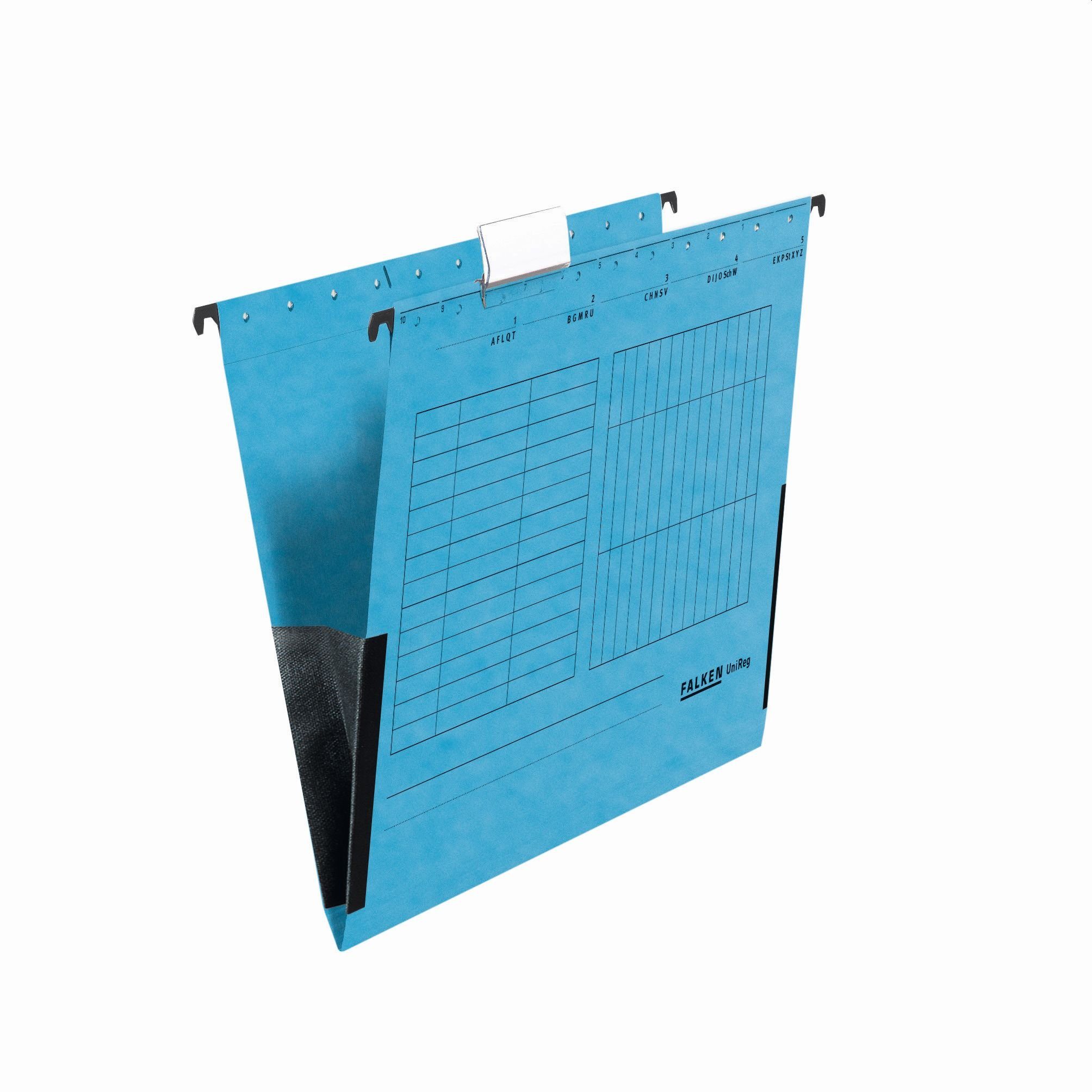 Falken Dokumententasche Hängetasche UniReg - A4 230 g/qm Manila-RC-Karton mit Leinenfrösche bl