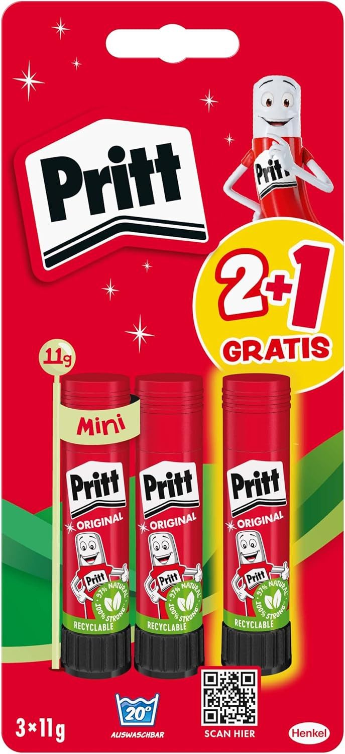 PRITT Ремесленный клей Pritt Klebestift - Zuverlässig klebt, sauber hält