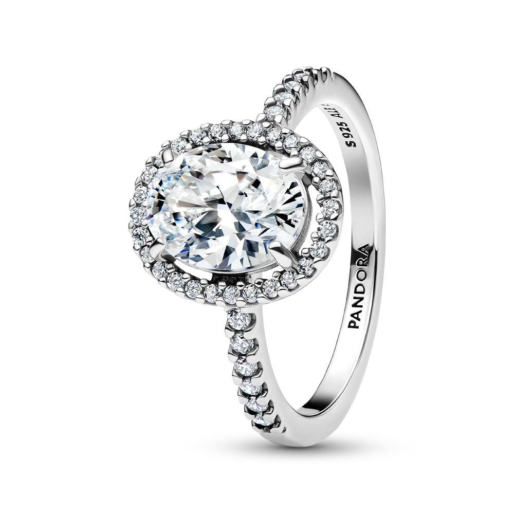 Fingerring PANDORA Haloring für Damen mit Zirkonia aus Sterlingsilber