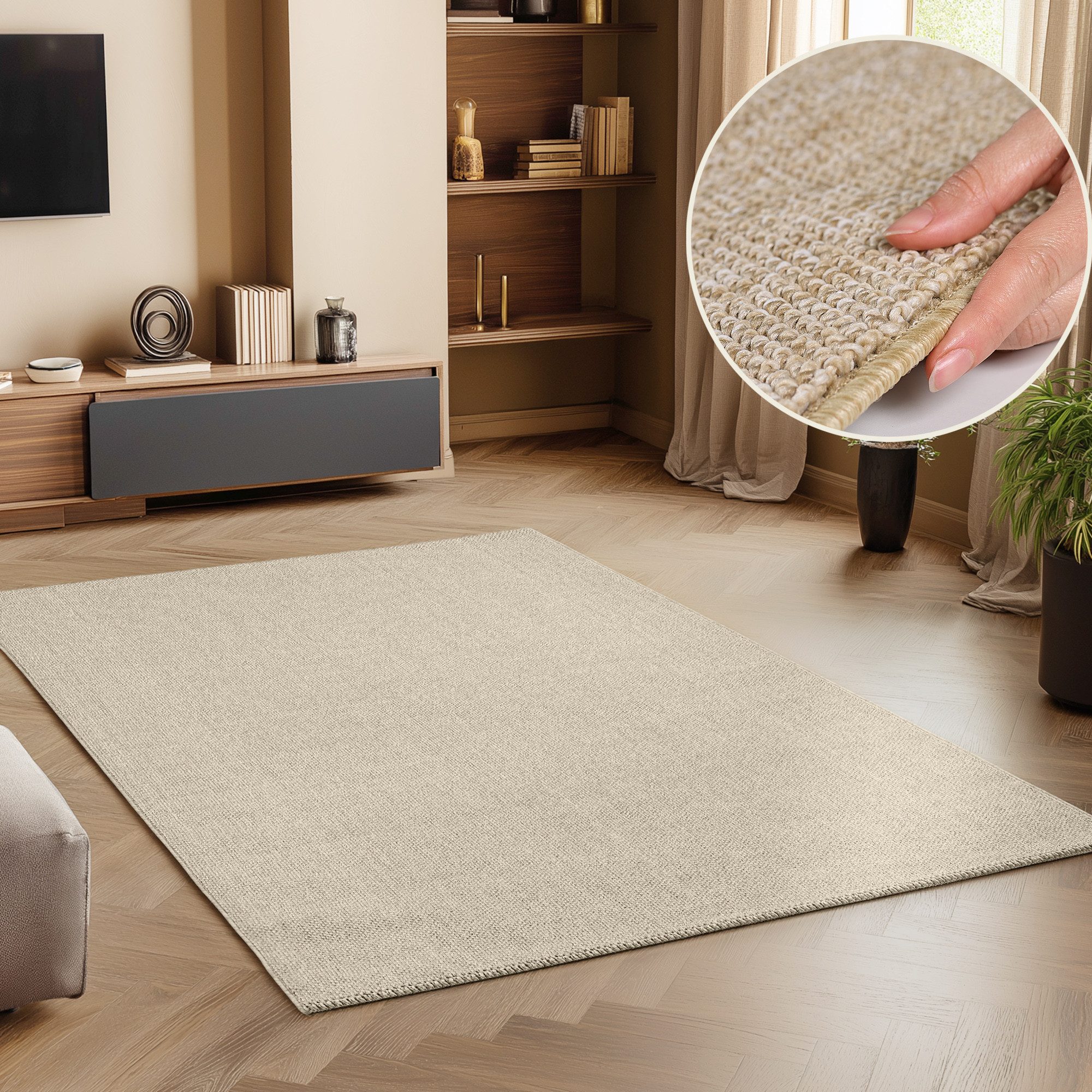 SIMPEX24 Teppich Unicolor, Rechteckig, Höhe: 7 mm, Schlingenteppich Schlafz günstig online kaufen