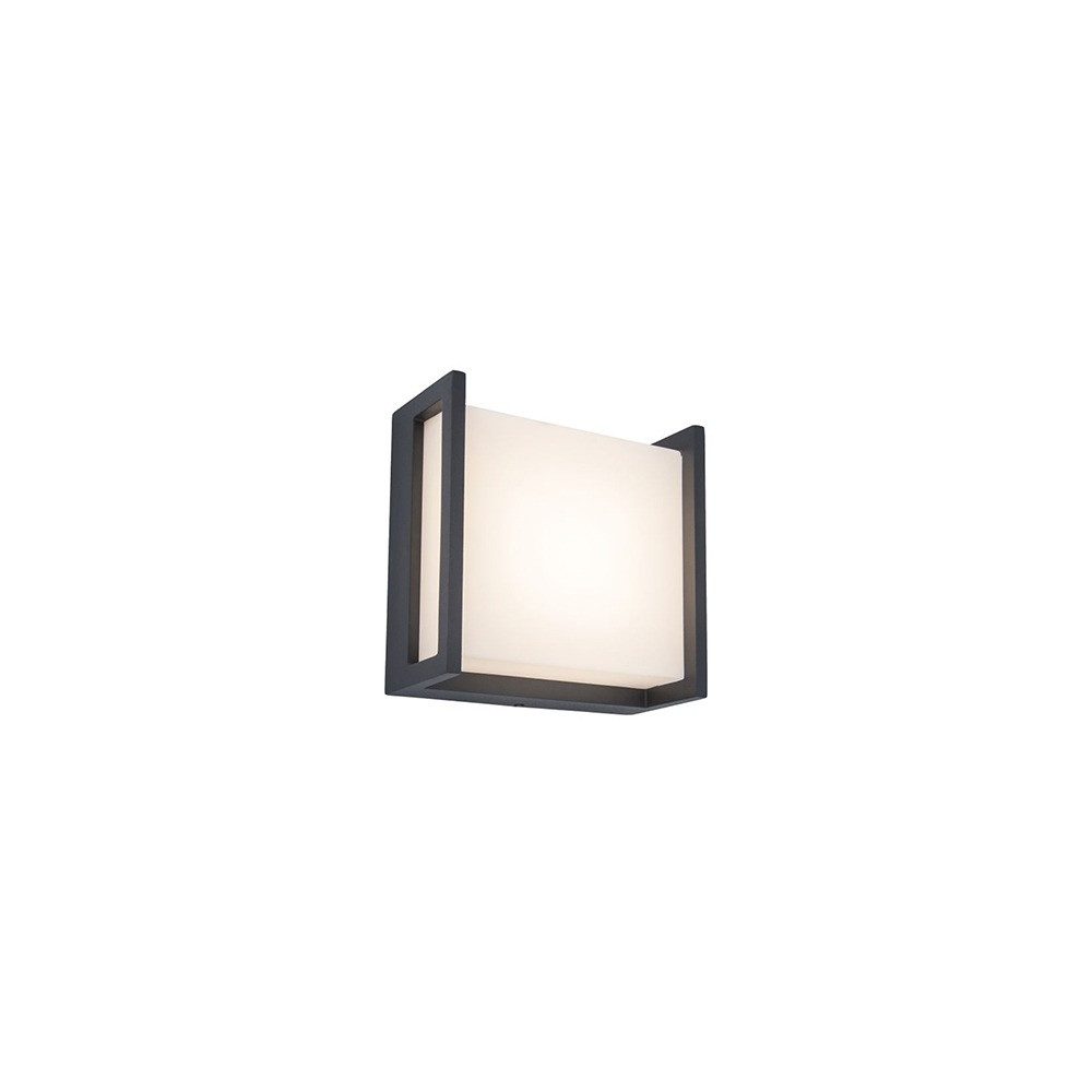 LUTEC LED Außen-Wandleuchte, LED-Leuchtmittel fest verbaut, Warmweiß, LED Außenwandleuchte Dunkelgrau Fassadenlampe IP54 Aluminium H 14 cm