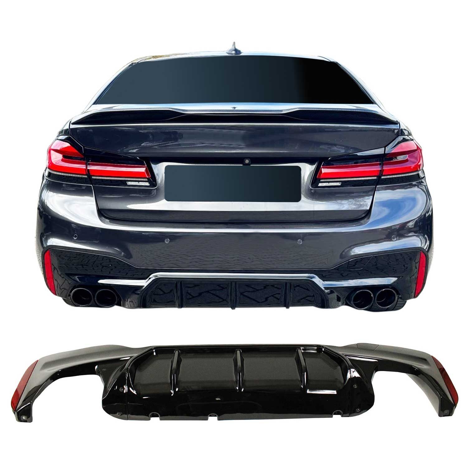 OMAC Frontstoßstange Heckdiffusor Spoilerlippe für BMW 5er G30 / G31 2017-2020 glänzend, 1-St.
