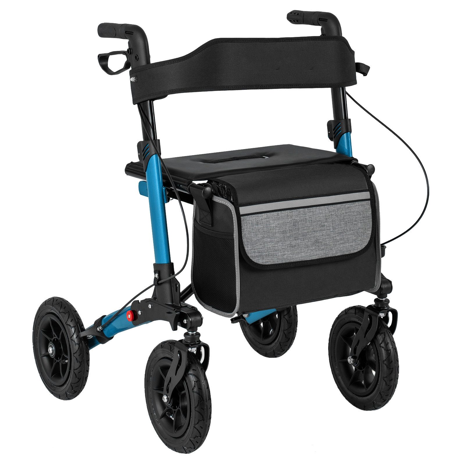 COSTWAY Rollator Gehhilfe mit Luftbereifung, Aluminium, bis 140 kg