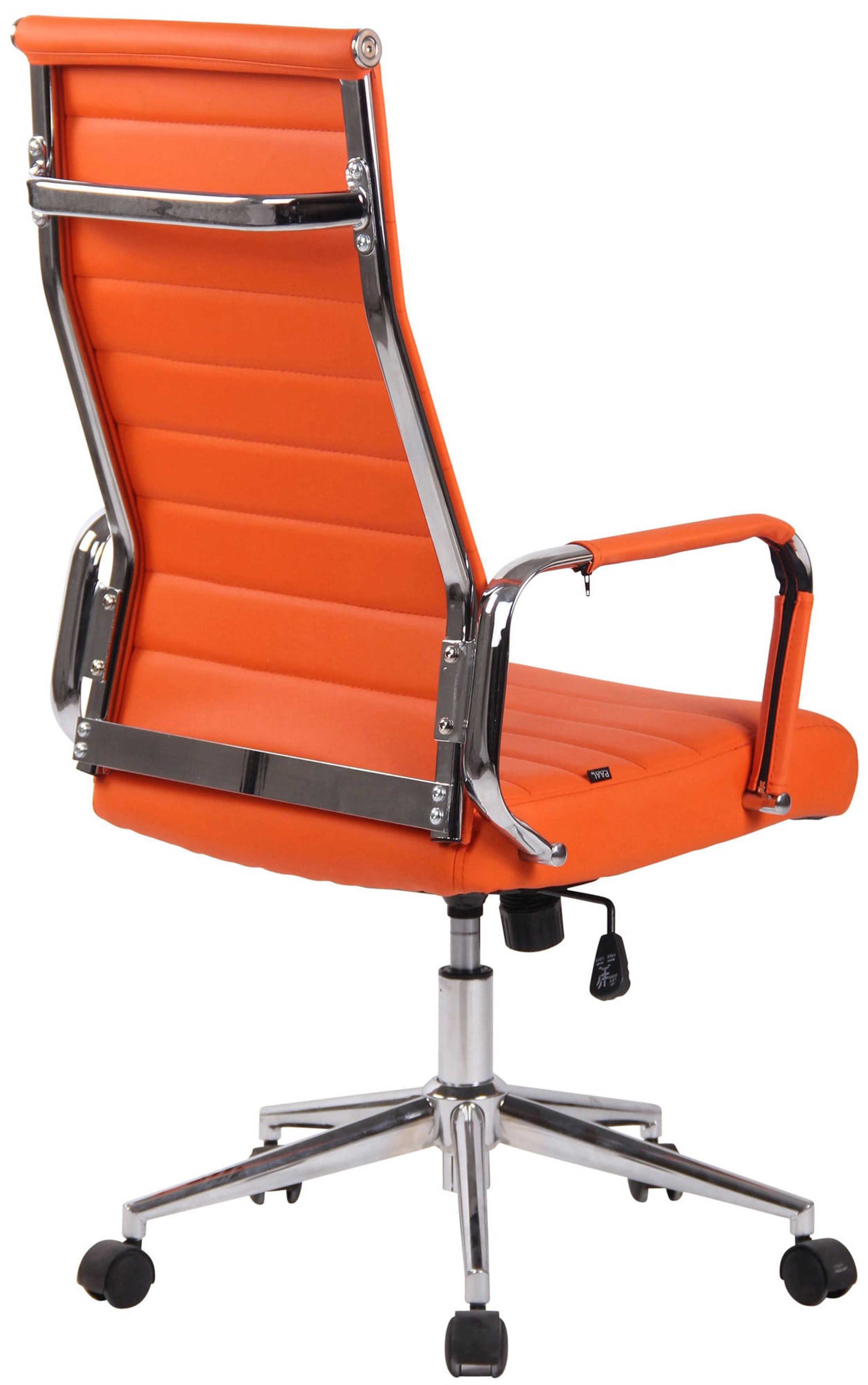 TPFLiving Bürostuhl 360 Grad Drehfunktion, Stuhl mit bequemer Sitzfläche: Kunstleder orange