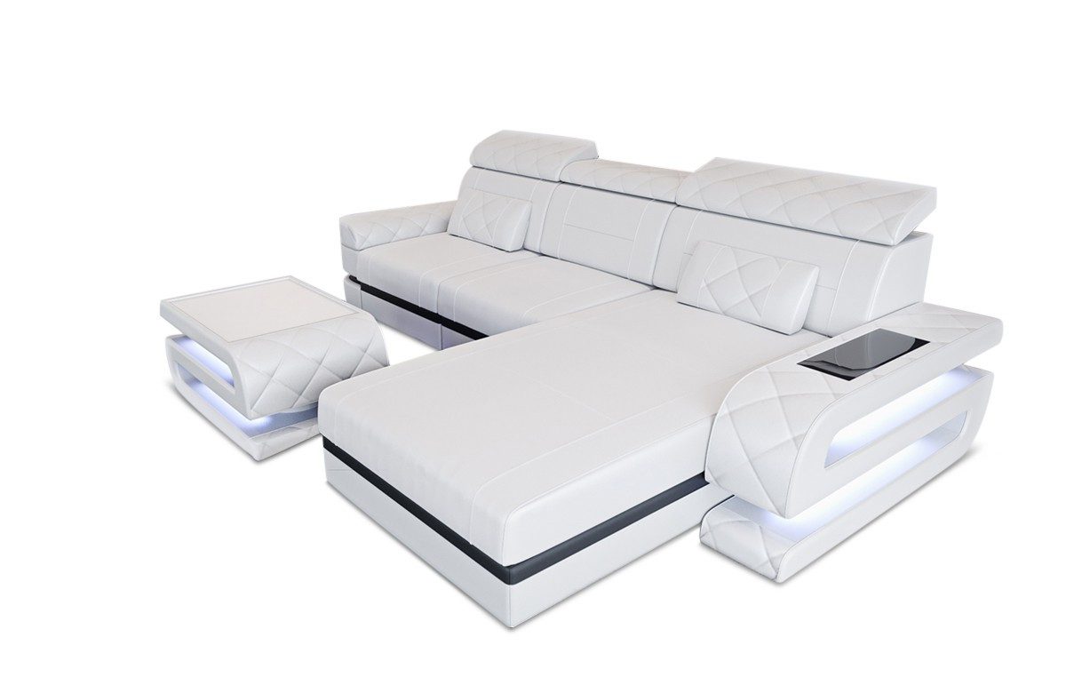 Sofa Dreams Ecksofa Ledersofa Bologna L Form Leder Sofa, Couch, mit LED, wa günstig online kaufen