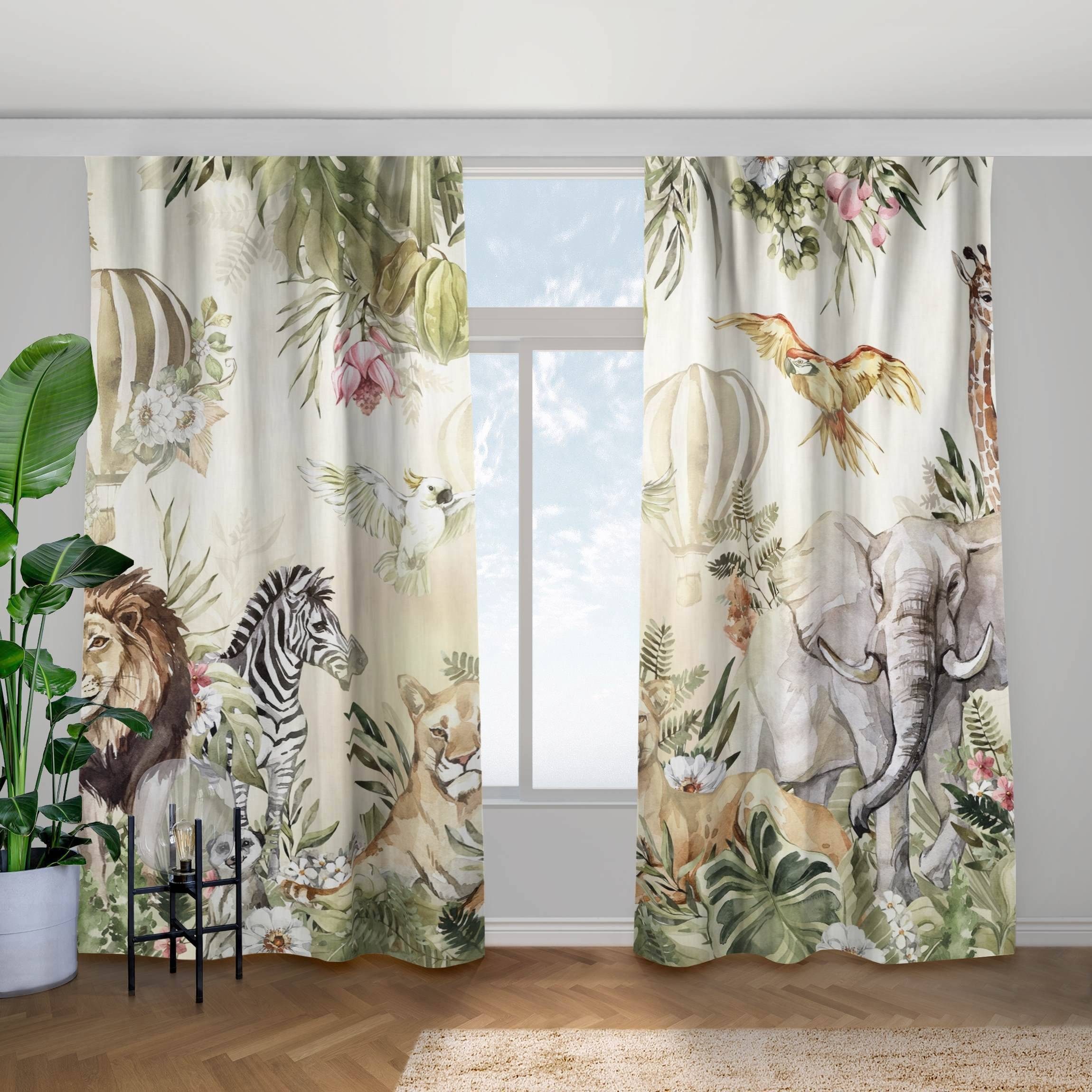 Bilderdepot24 Vorhang Gardine Natur Muster Aquarell günstig online kaufen
