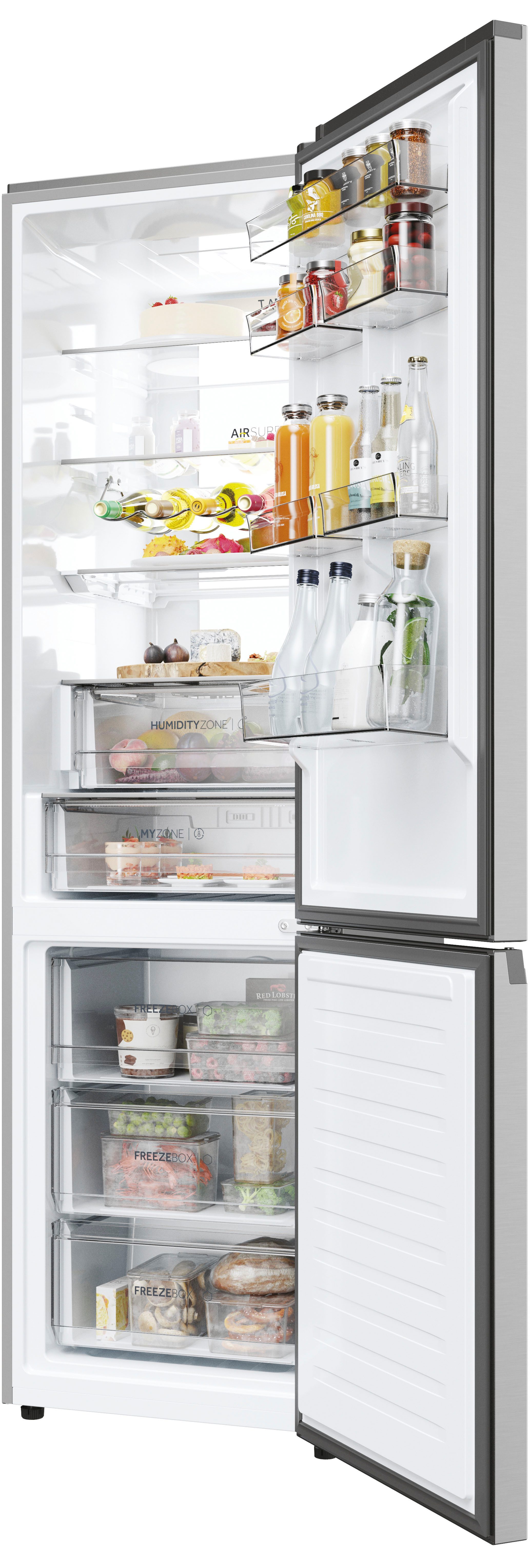 Haier Kühl-/Gefrierkombination Combi 2D 60 HDPW7620AANPK, 205 cm hoch, 59,5 cm breit, Absolut effizient: Nur 92 kWh jährlicher Energieverbrauch