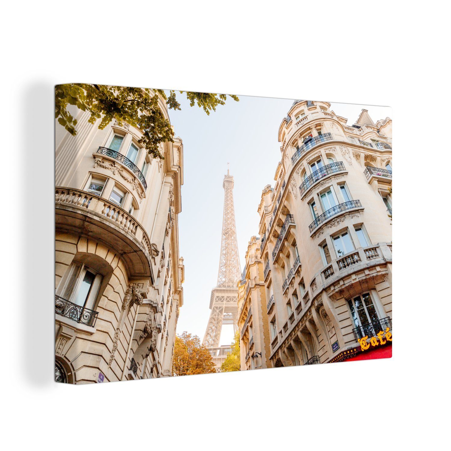 OneMillionCanvasses® Leinwandbild Frankreich - Eiffelturm - Paris, Fotodruck (1 St), Leinwand Bilder Klein, Wand Dekoration Aesthetic 30x20 cm