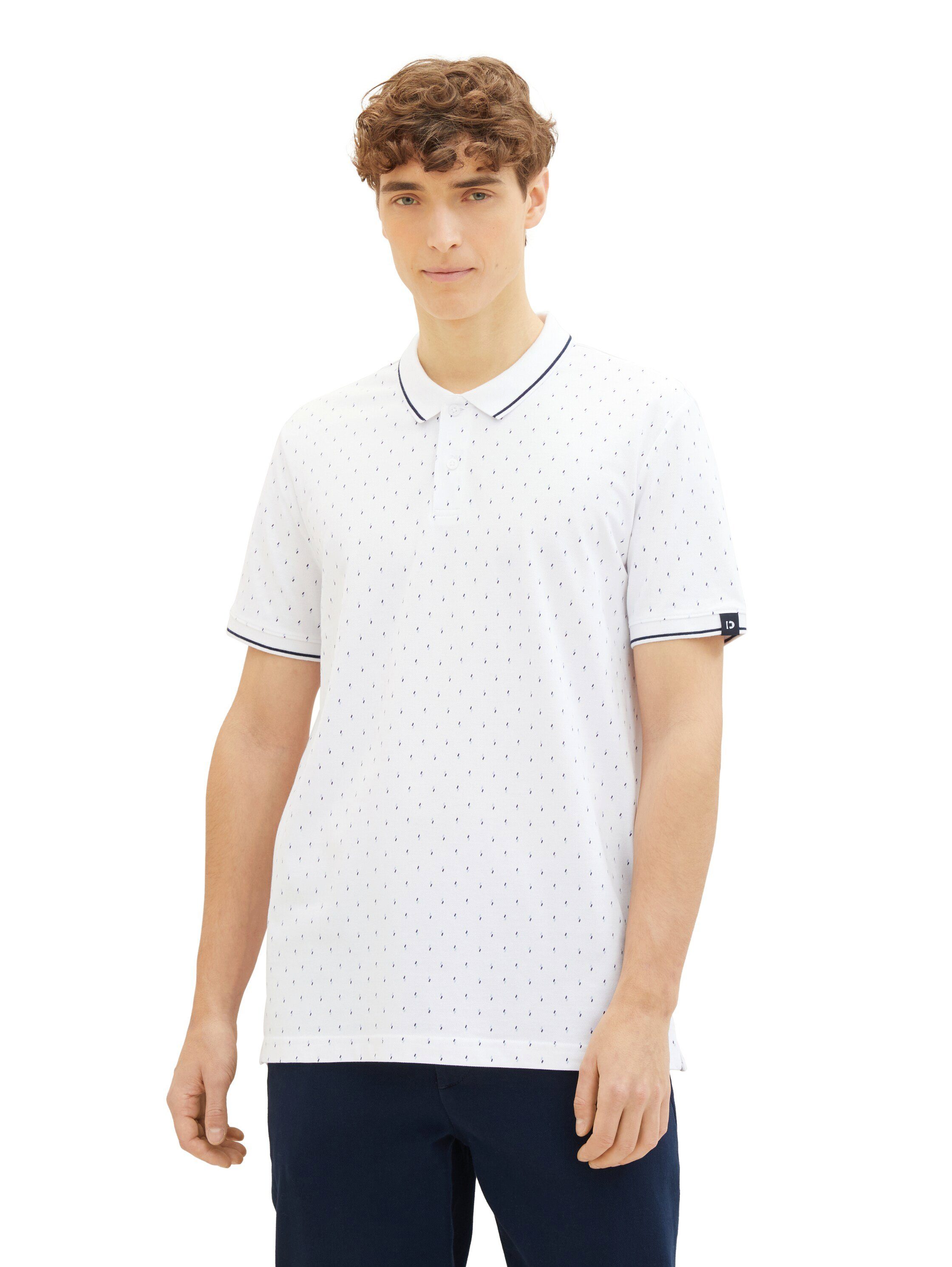 TOM TAILOR Denim Poloshirt mit Minimal-Print und aus reiner Baumwolle