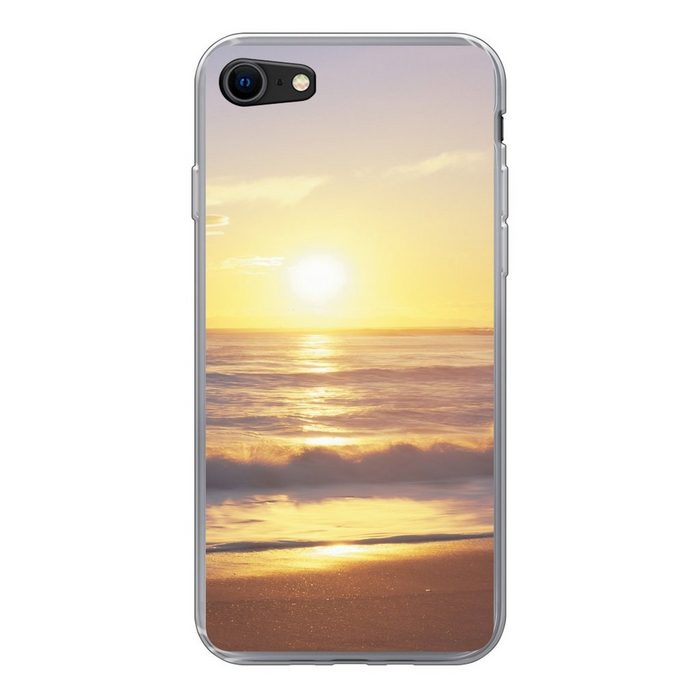 MuchoWow Handyhülle Sonnenuntergang - Strand - Brücke Handyhülle Apple iPhone 7 Smartphone-Bumper Print Handy Schutzhülle
