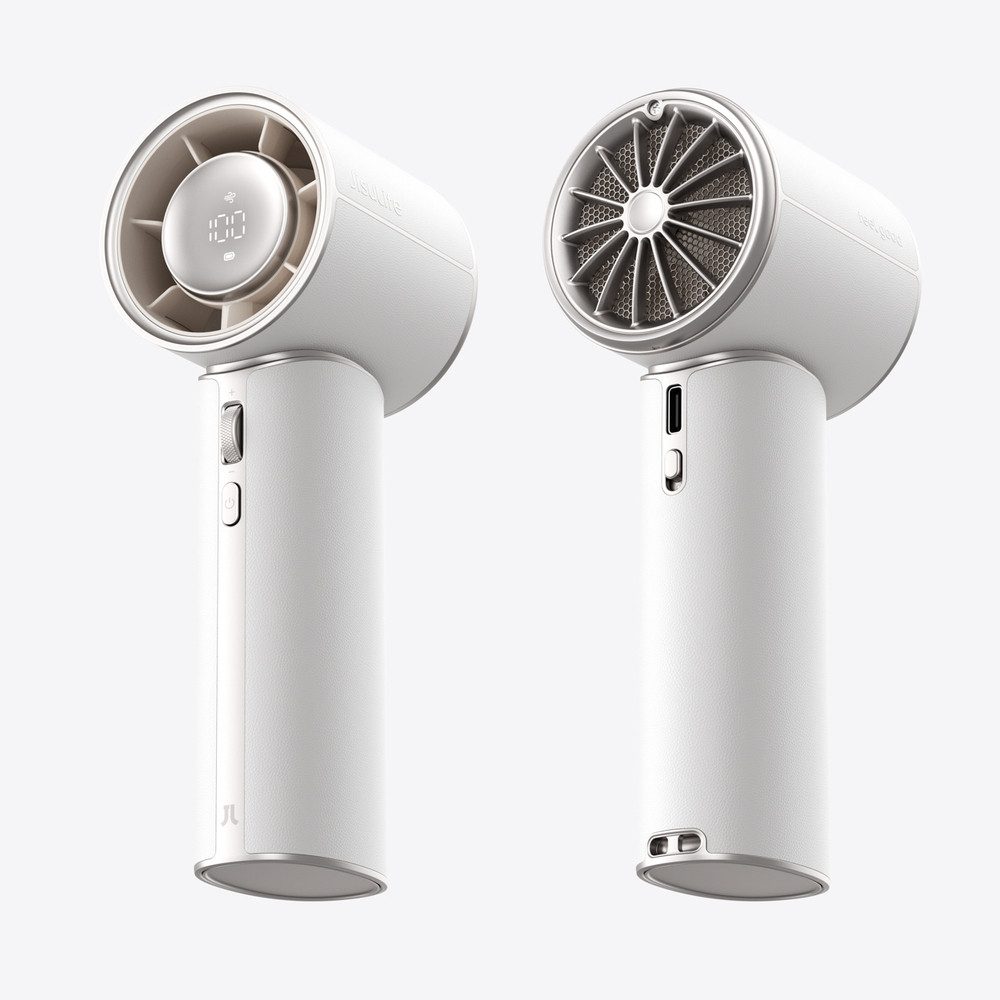 Jisulife Handventilator Taschenventilator Reiseventilator Handgebläse, 4250 mAh Akku, 30 Std. Laufzeit, 100 Stufen, USB-C