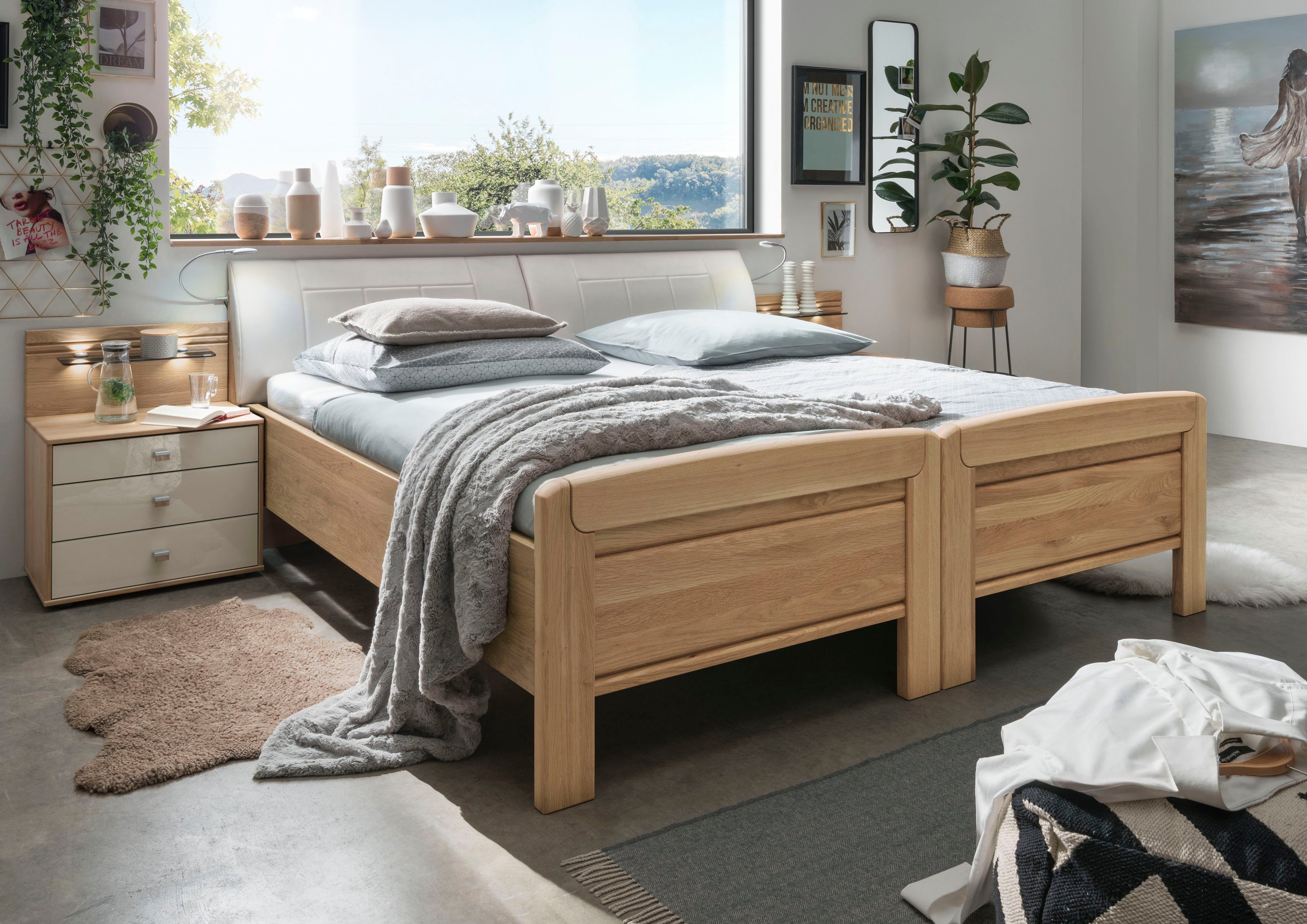WIEMANN Nachtkonsole "Kiruna, Eiche teilmassiv, Made in Germany, mit Soft-C günstig online kaufen