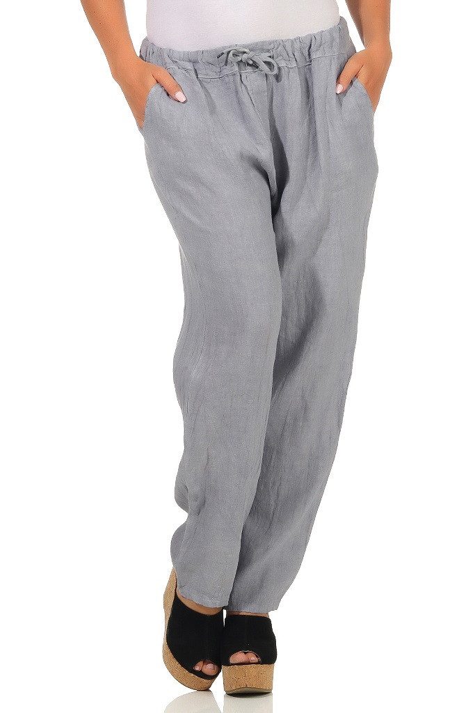 Mississhop Leinenhose Leinenhose 100 % Freizeithose günstig online kaufen