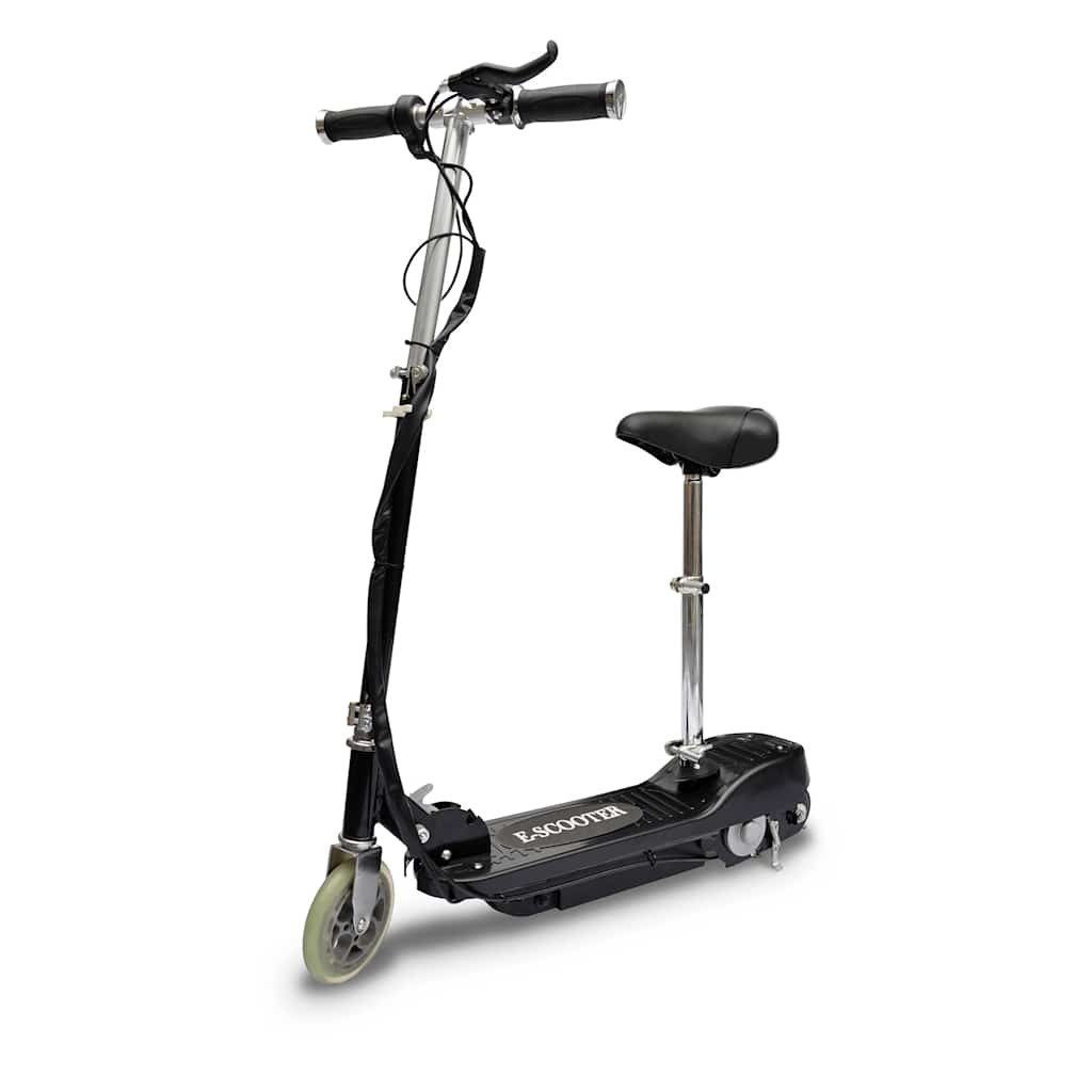 vidaXL Scooter E-Scooter mit Sitz 120 W Schwarz, (1 tlg), Elektroroller mit Sitz Klappbar Elektro Scooter E-Roller Cityroller