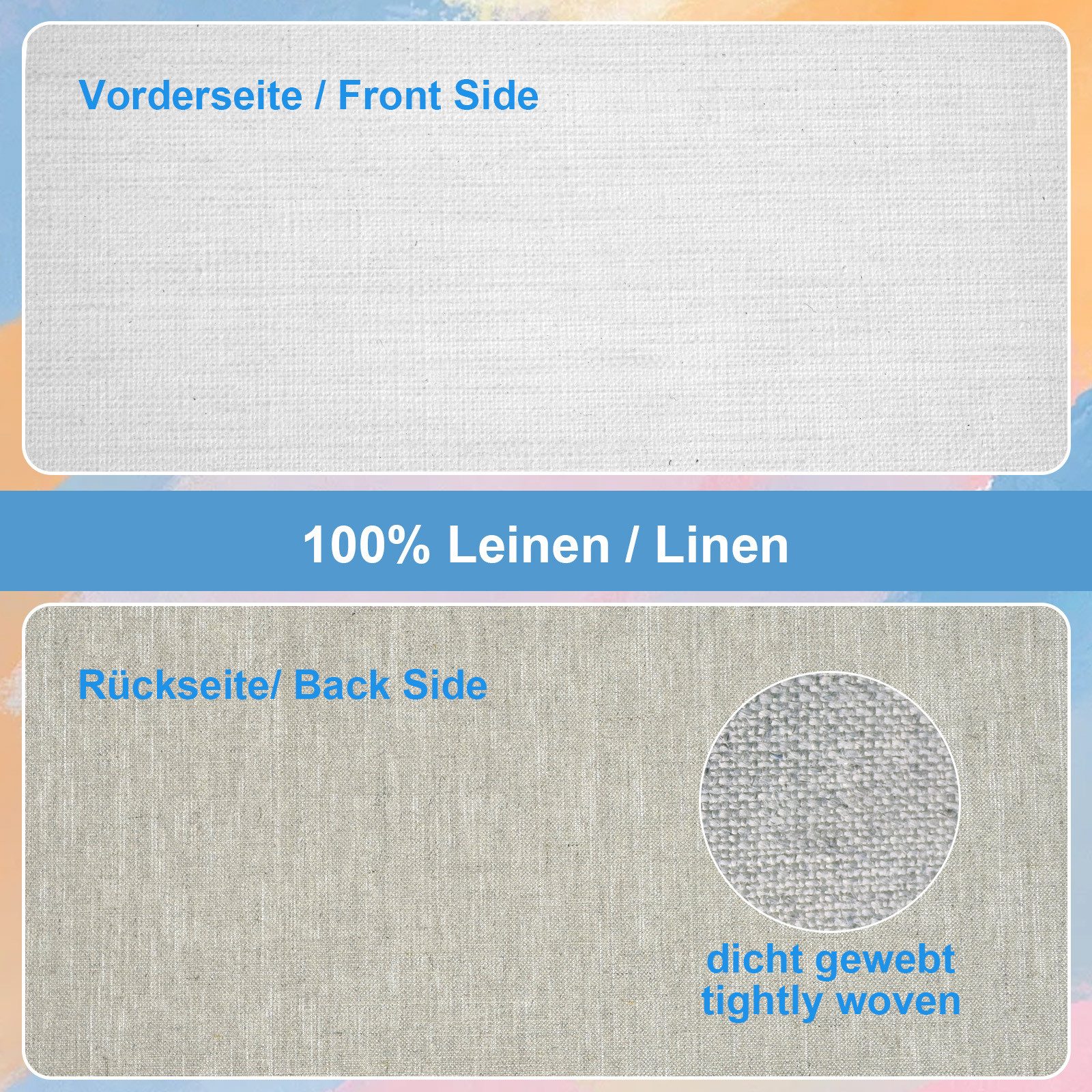 Thumbnail - ESENG Maltuch Leinwand aus 100 % Leinen – 420 g/m², zum Bespannen von Keilrahmen