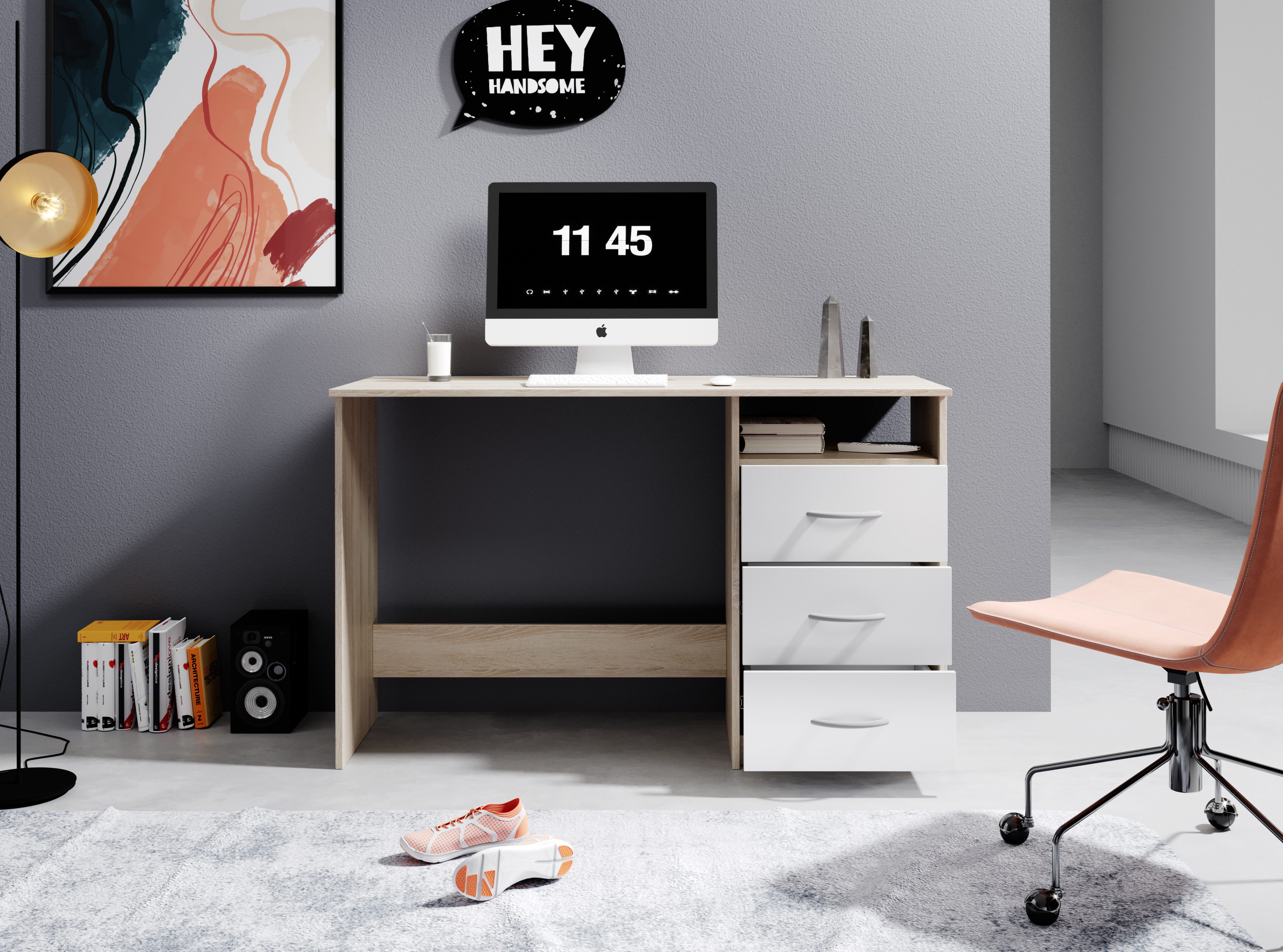 BEGA OFFICE Schreibtisch Adria, Computertisch, Schubkästen rechts oder link günstig online kaufen