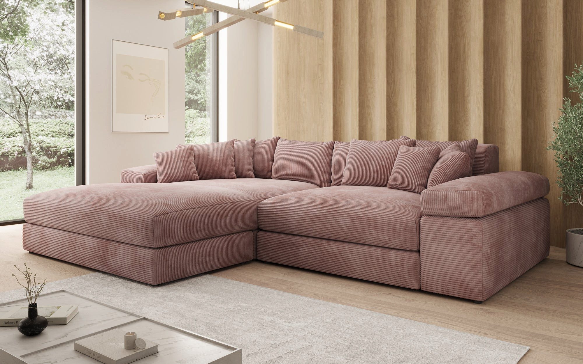 Luxusbetten24 Sofa Designer Sofa Bernardo, mit breiter Ottomane