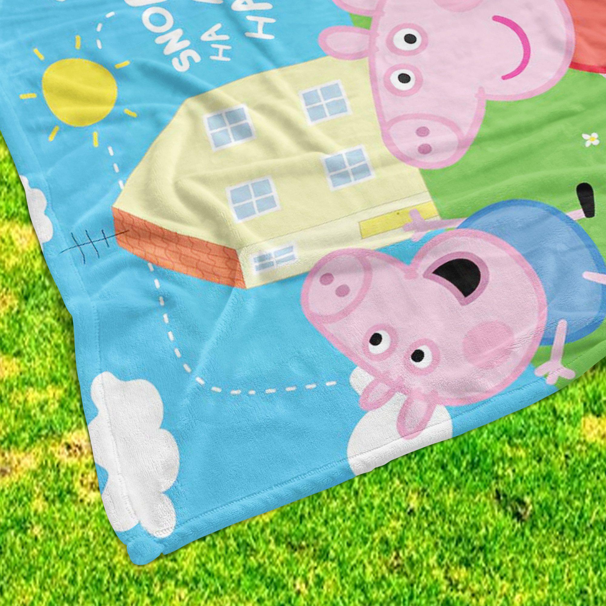 Kinderdecke Peppa Wutz Pig I'm 150 x 200 cm weich und kuschelig Coral Fleec günstig online kaufen