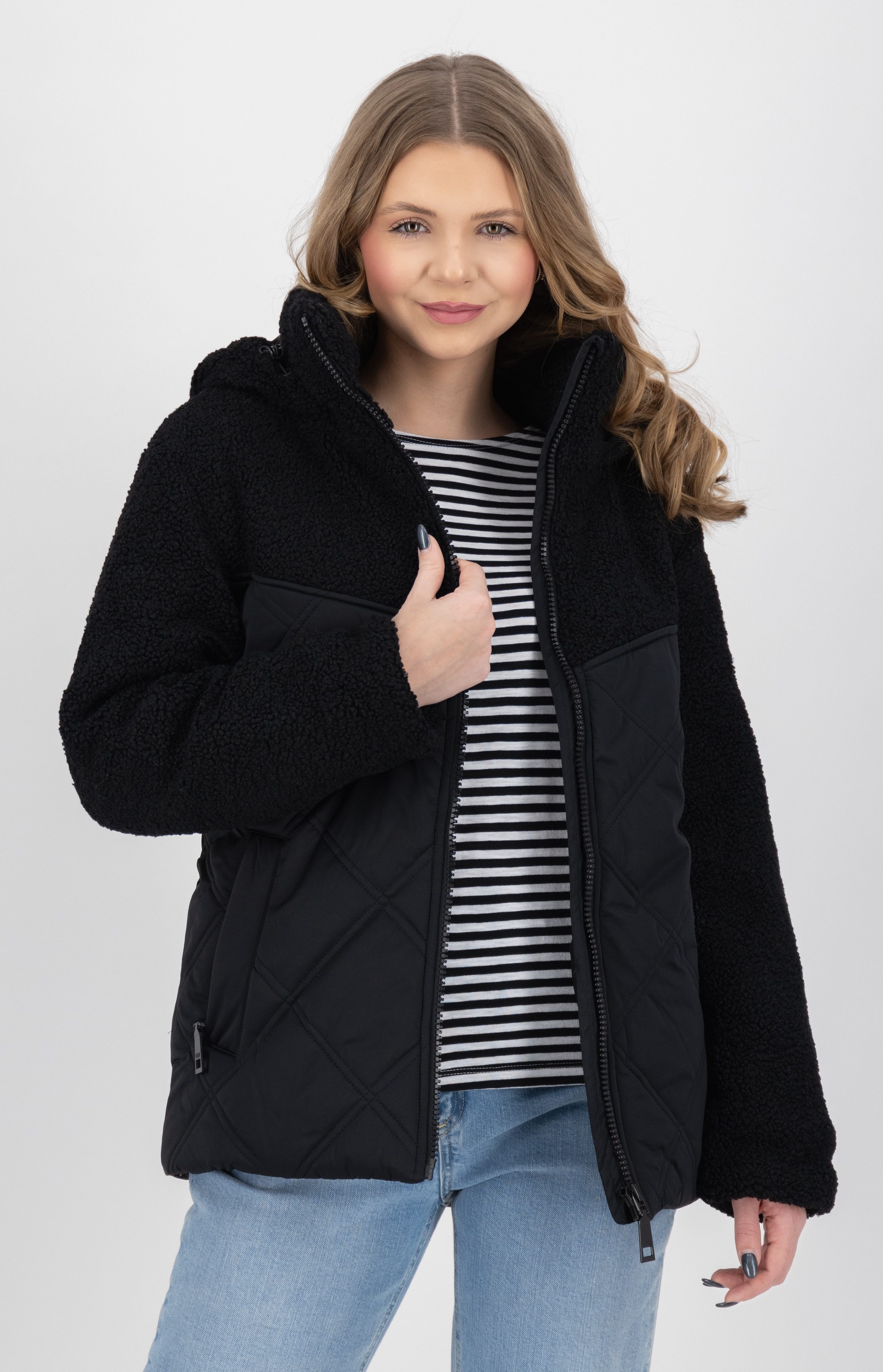 LPO Steppjacke XAVIA WMN hochgeschlossener Kragen mit Sherpa-Fleece