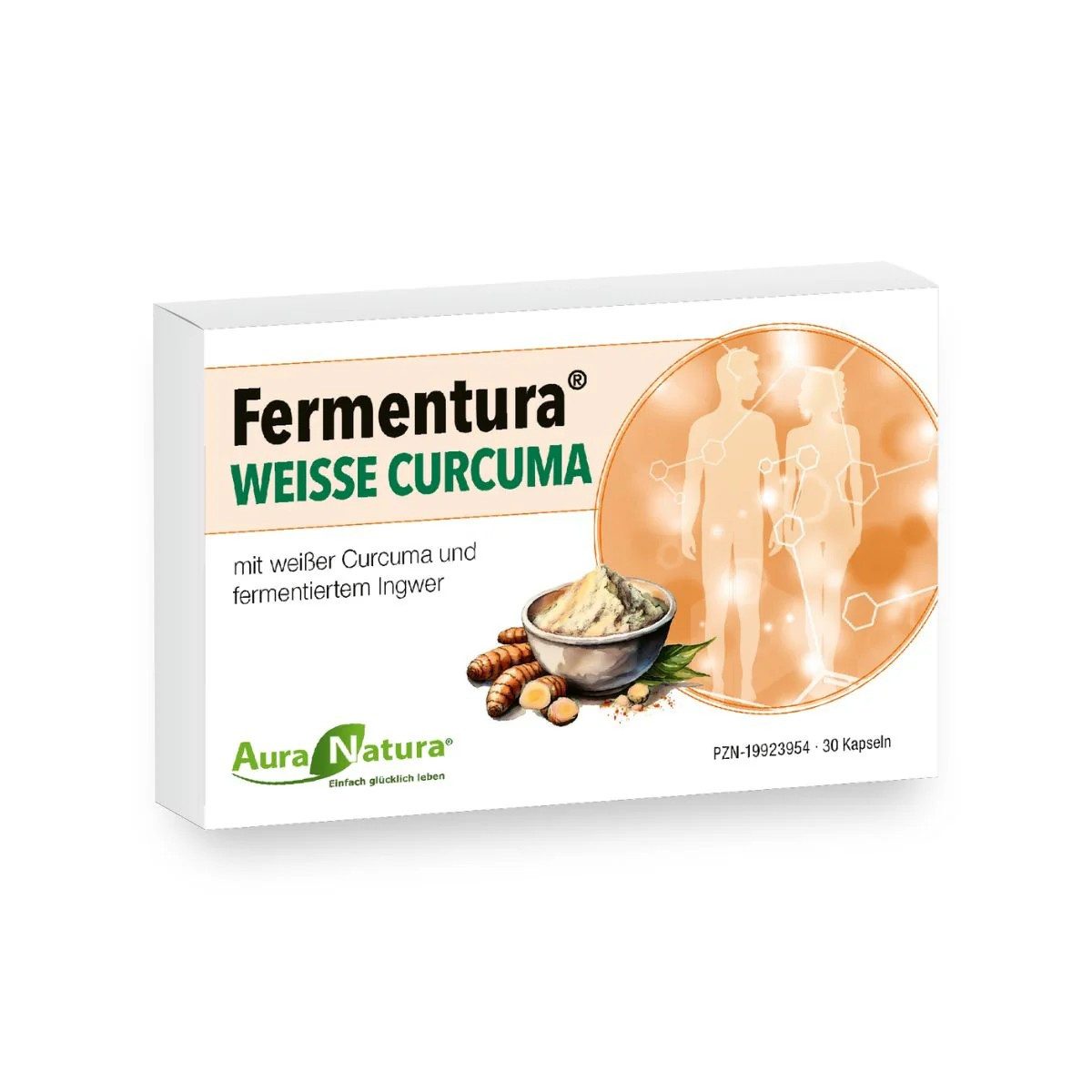 Aura Natura Fermentura® Weisse Curcuma – Ingwer & Curcuma Extrakt mit Zink &Biotin Kapseln