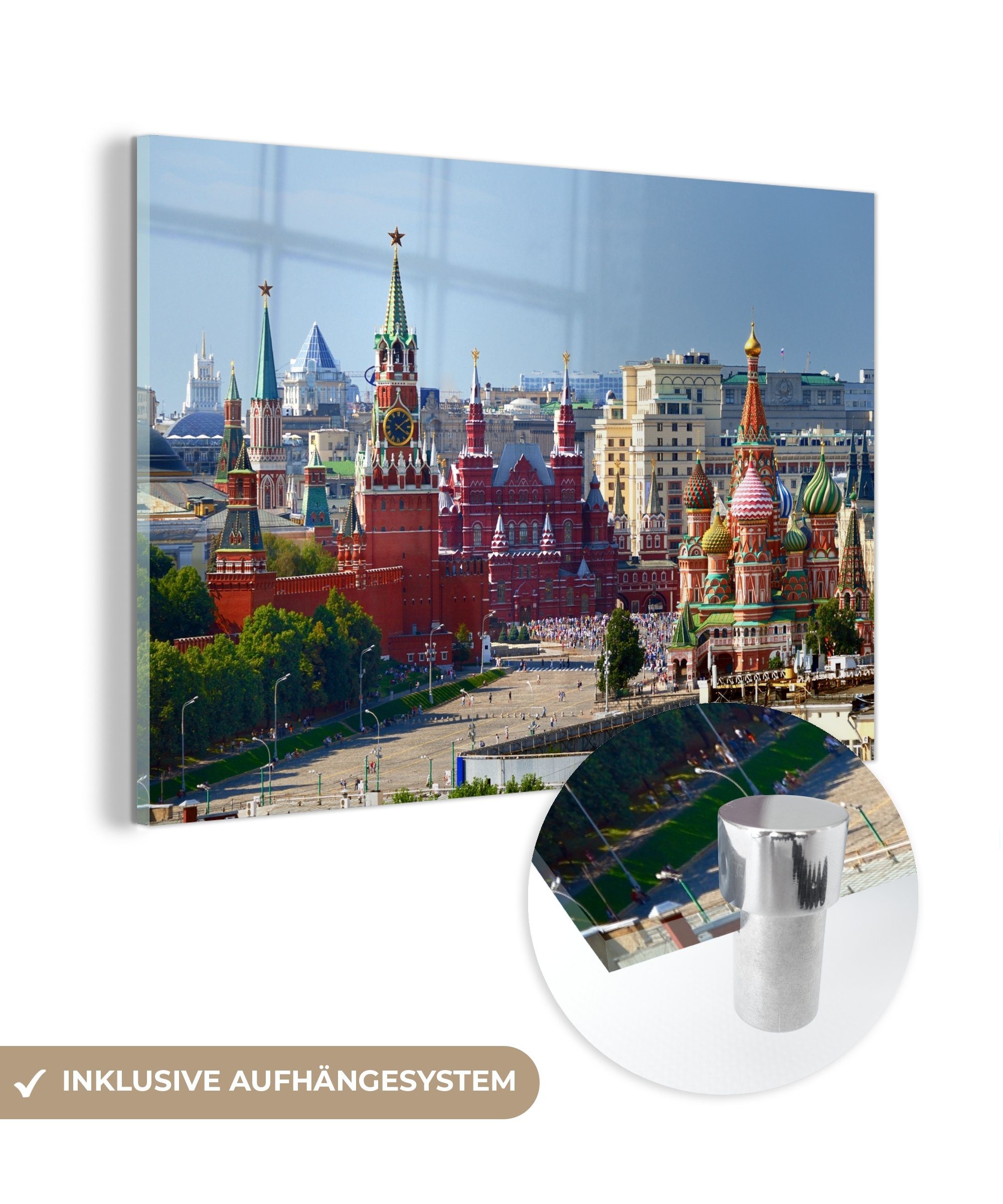 MuchoWow Acrylglasbild Roter Platz in Moskau, (1 St), Acrylglasbilder Wohnzimmer & Schlafzimmer