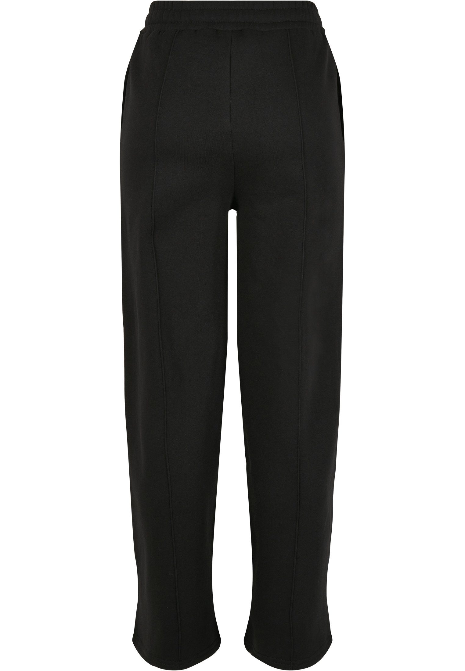 URBAN CLASSICS Stoffhose Straight Tuck black (1-tlg) Ladies Pin Sweat Damen Pants