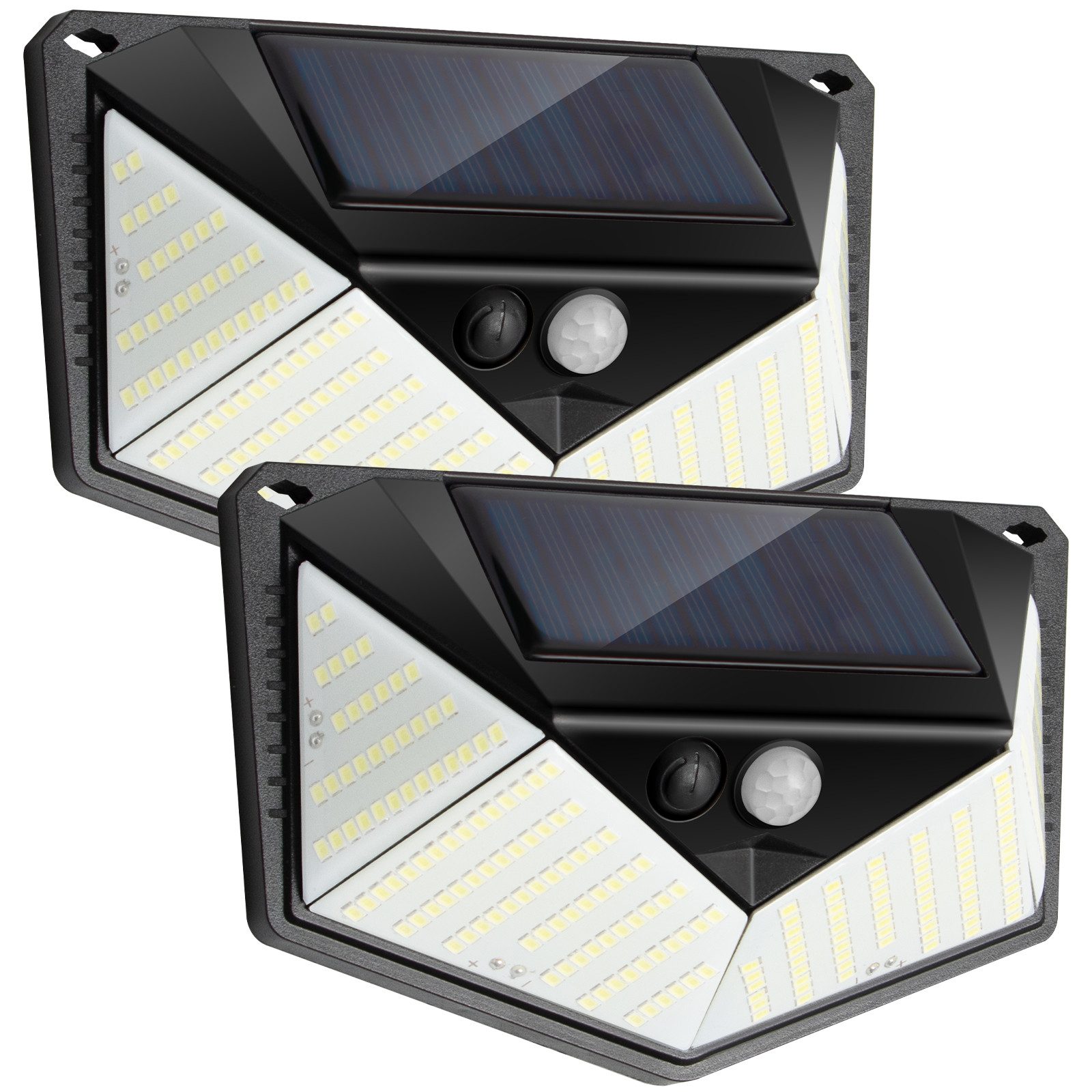 SunJas LED Solarleuchte LTBGD220, 220pcs LED, Solarstrahler IP65 Außenleuchte Gartenlampe Außen-Wandleuchte