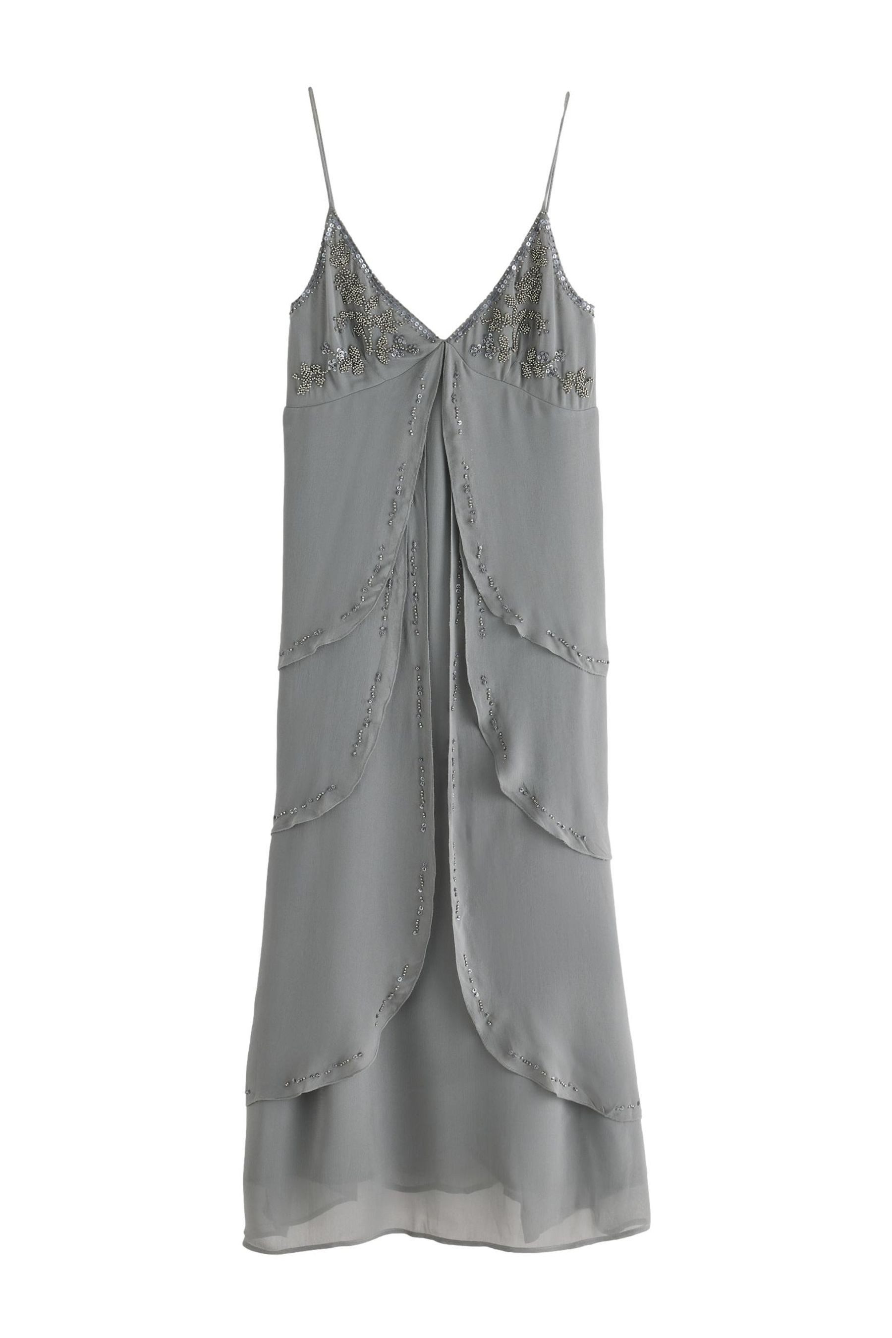 Bhoem Maxikleid Gestuftes Maxikleid mit Perlen (1-tlg)