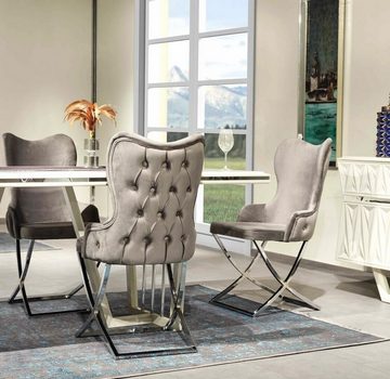 JVmoebel Esszimmer-Set Luxus Esszimmer Set Esstisch Stühle modern Möbel Design Tisch, (7-St., Esstisch/6х Stühle), Made in Euopa