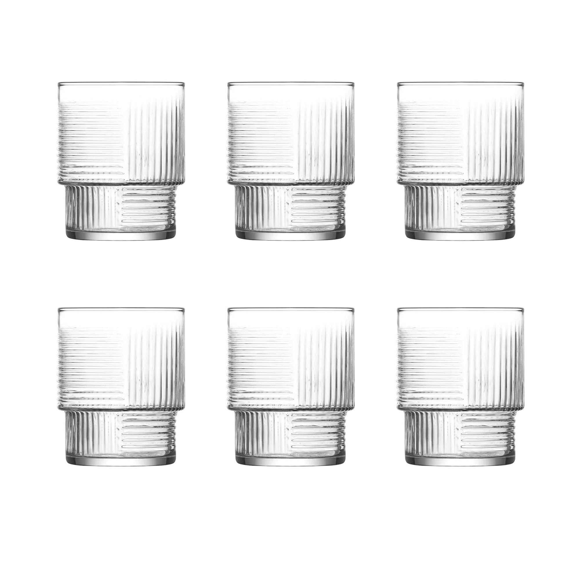 LAV Glas Wassergläser Set 6-teiliges Helen Gläser Set Whiskyglas Set, 325ml, Glas