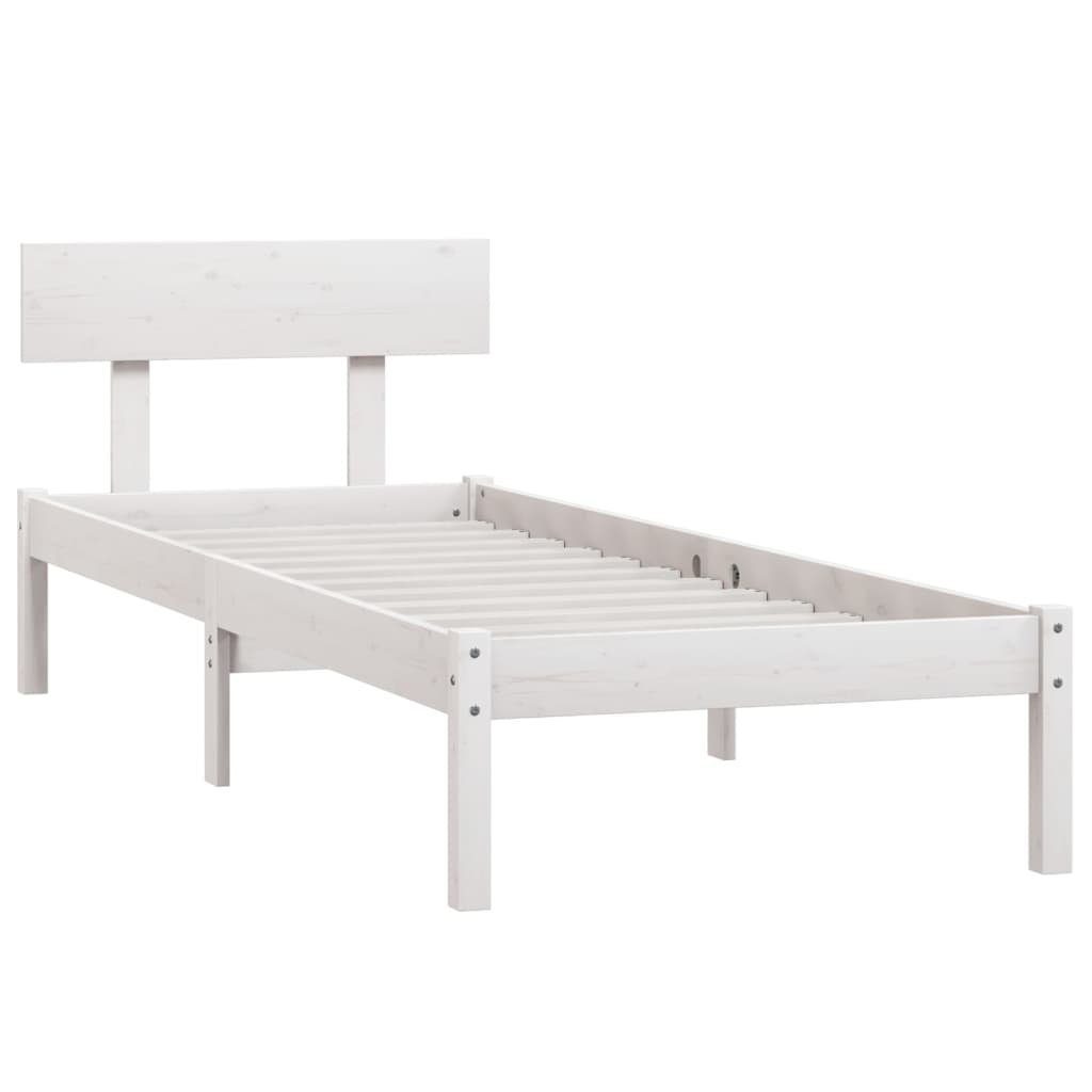 vidaXL Bett Massivholzbett ohne Matratze Weiß