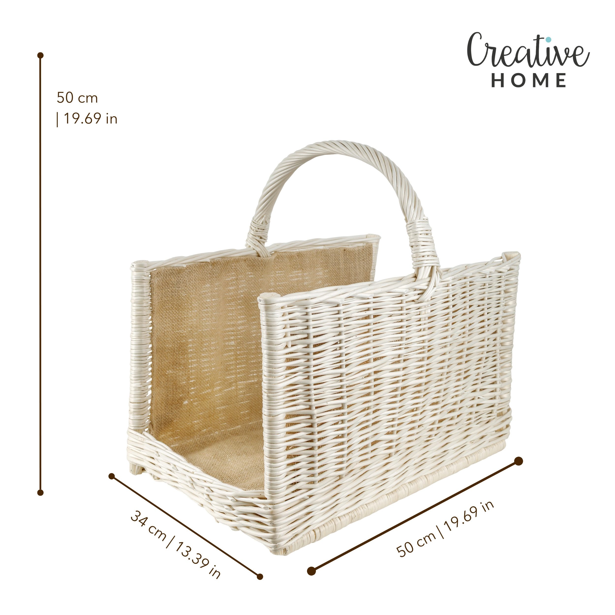 Creative Home Weidenkorb Kaminkorb Holzkorb Kaminholzkorb Rattan, für Kaminholz/Holz