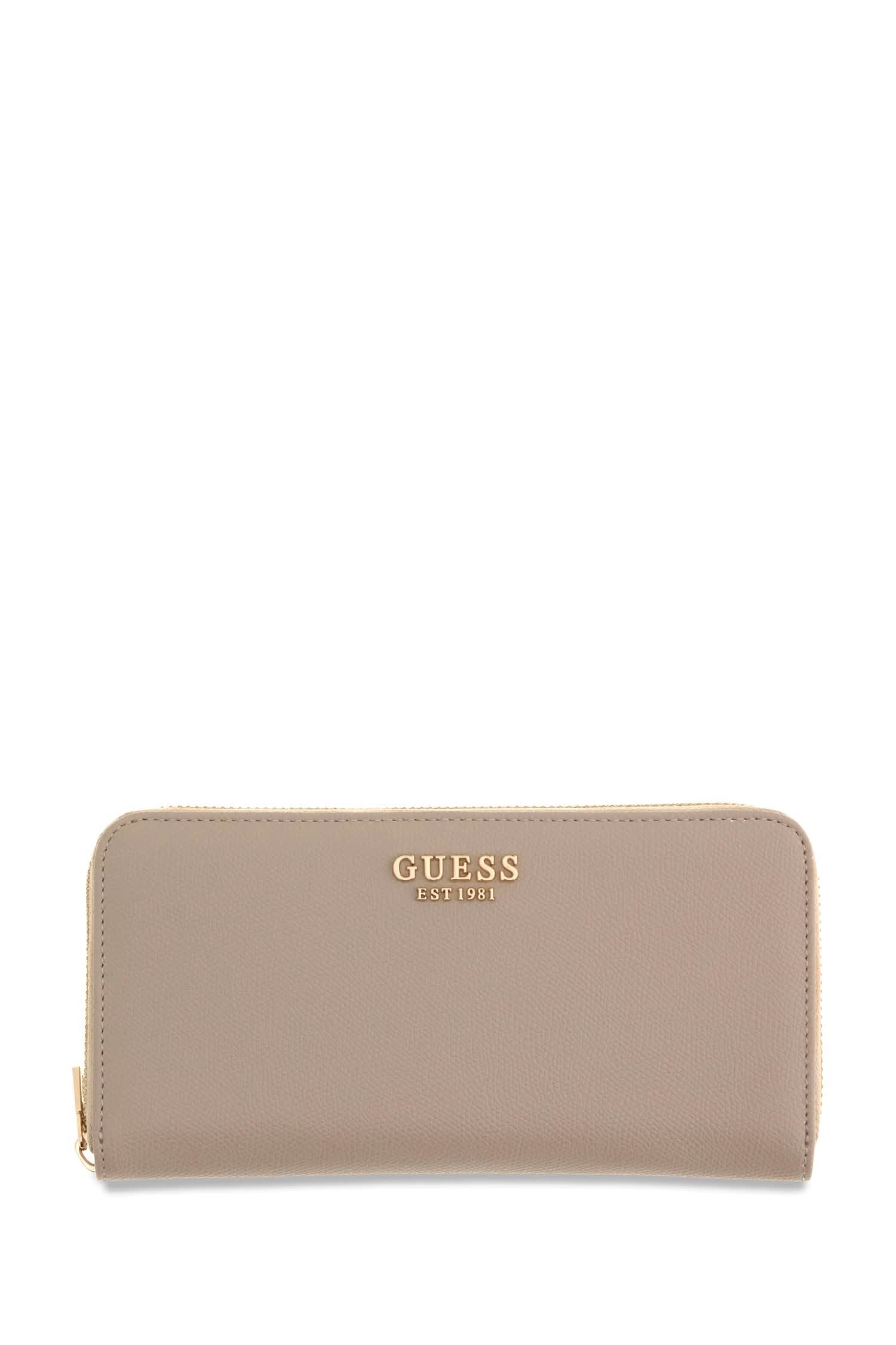 Guess Geldbörse AMORETTE SLG LRG ZIP AROUND, Damen Portemonnaie, Geldbeutel mit edlem Logoschriftzug