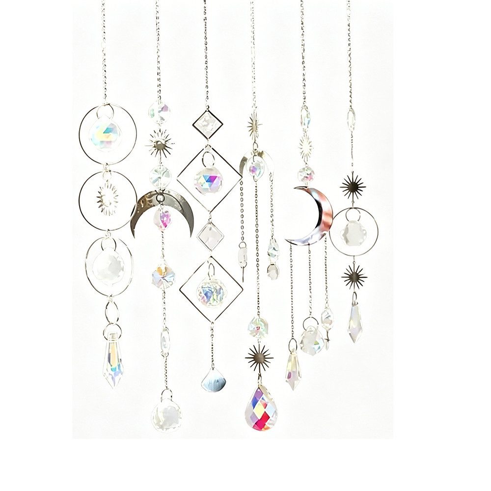 Agger Dekoobjekt 6er-Set Suncatcher Kristall-Hängedekoration, Sonnenfänger Deko (6 St), Windspiel Anhänger für Fenster, Zuhause, Garten, Weihnachten