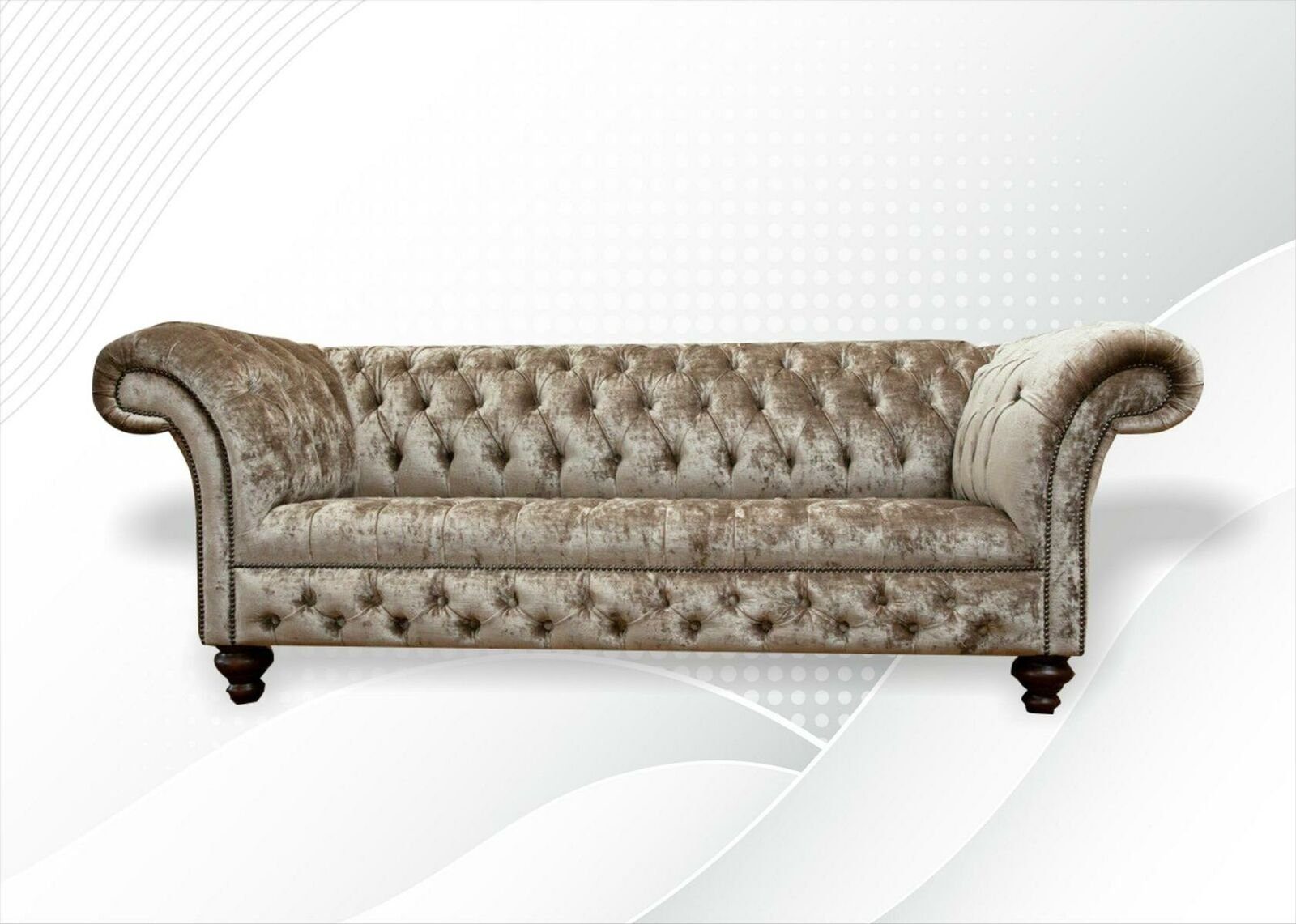 JVmoebel Chesterfield-Sofa Nerz Farbe Chesterfield 3-Sitzer luxus Möbel 3-er Modern Neu, Made in Europe