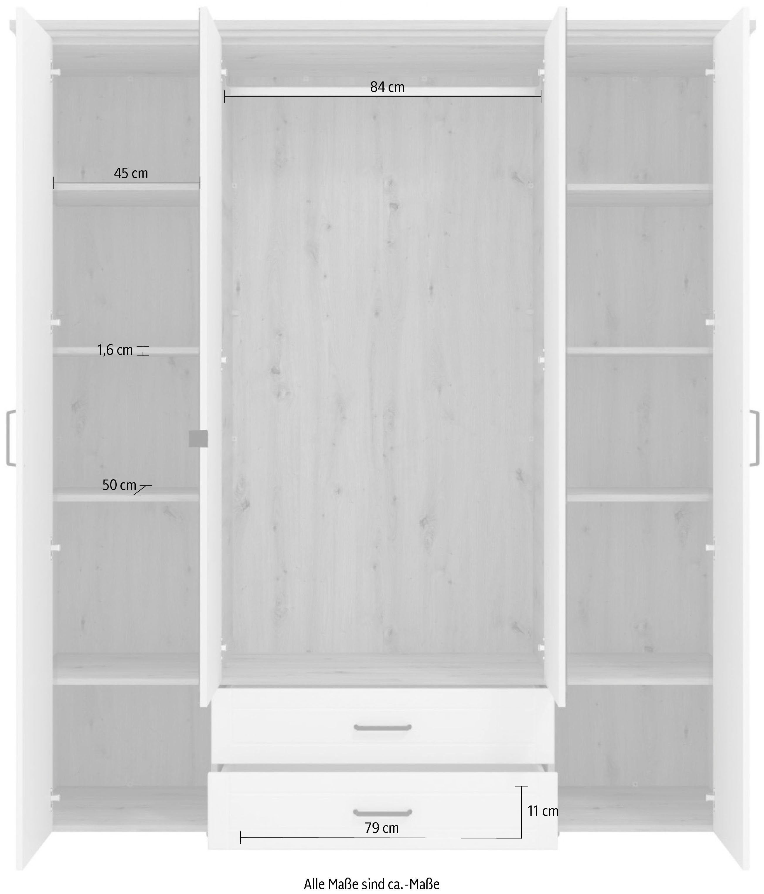 Home Opaque affaire Weiß Spiegel, mit 2 | Schubladen komplette Kleiderschrank weiß Innenausstattung Valencia matt und
